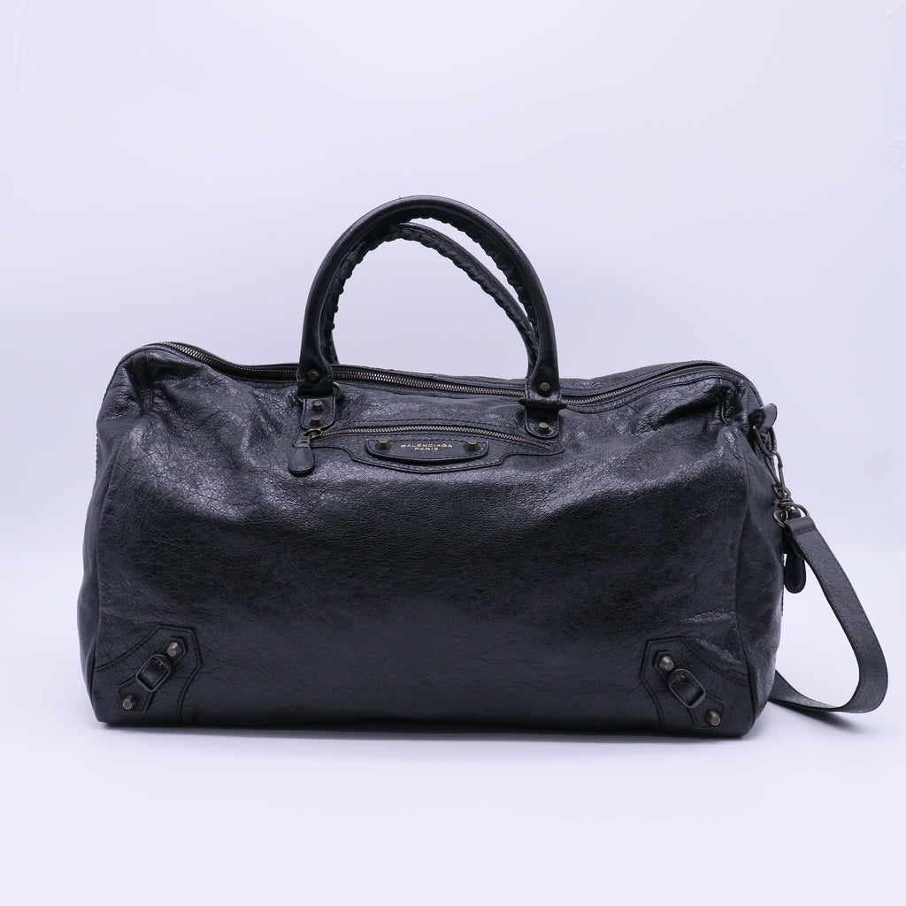 Balenciaga 24 Hour Voyage Classic Studs Duffle Bag Leather Twins LDJ4025