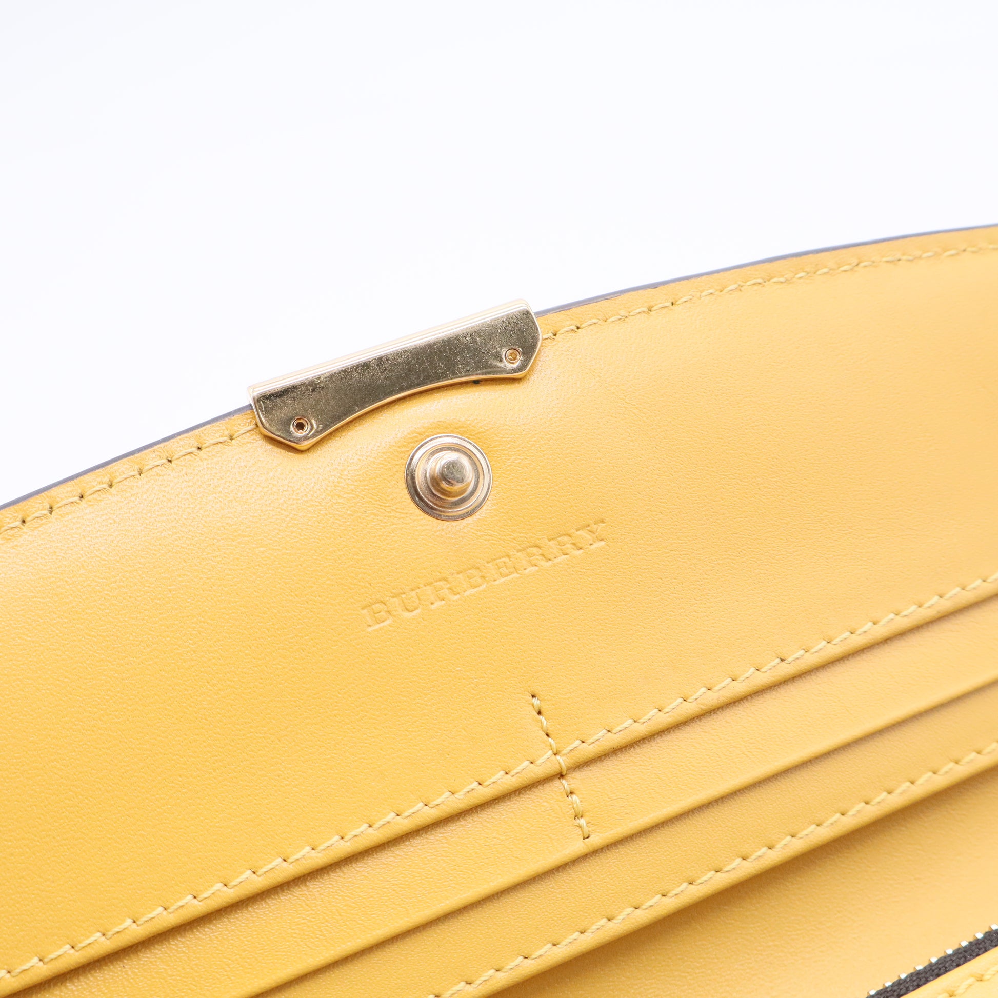 Embossed Check Leather Continental Wallet