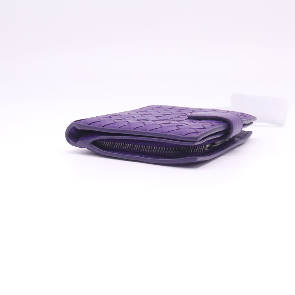 Bottega Veneta Intrecciato Leather Compact French Wallet W22365