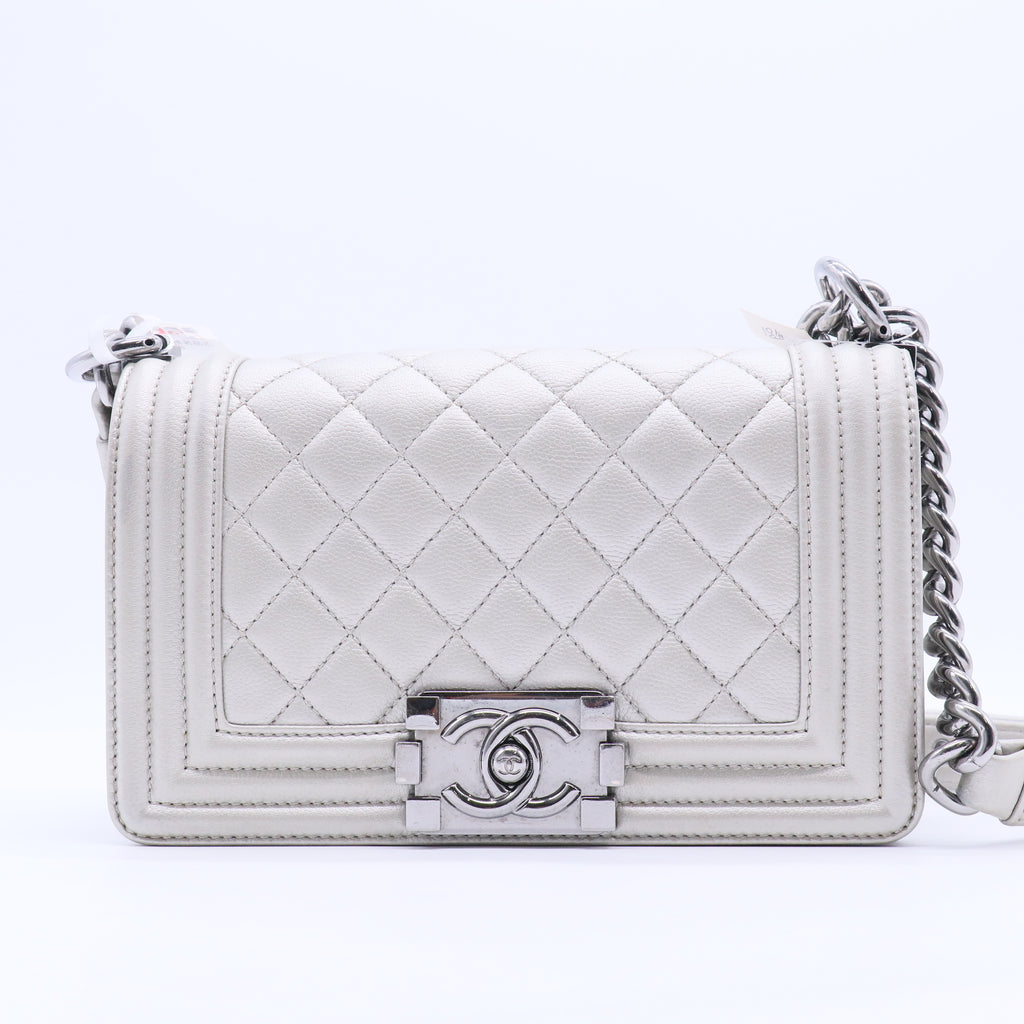 Boy Flap Bag Quilted Caviar Small Twins