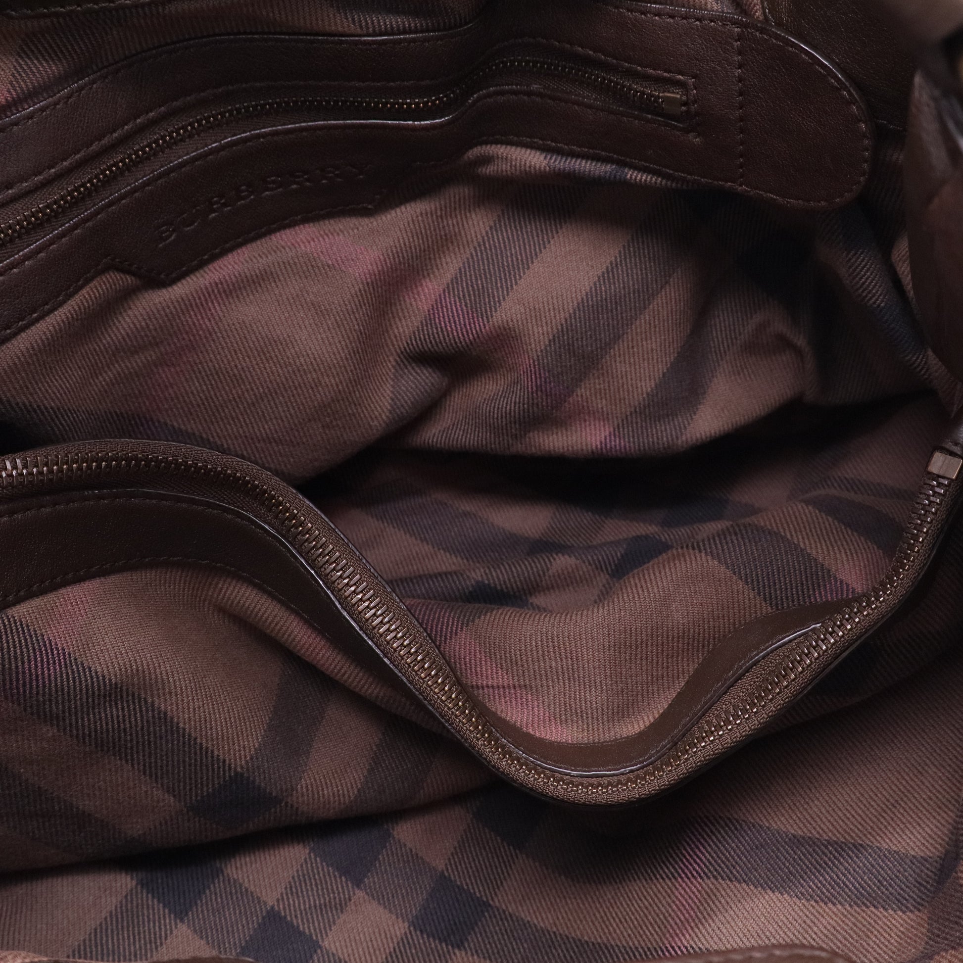 BURBERRY Enmore Quilted Brown Leather Bag twins