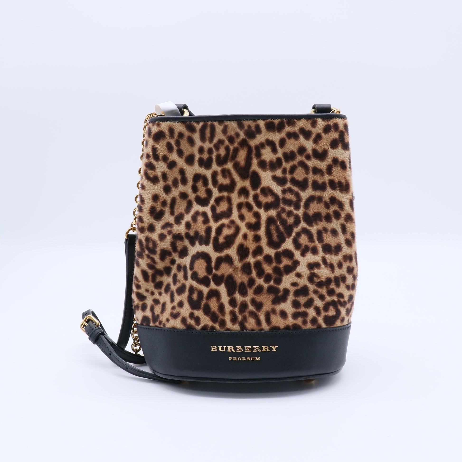 Animal Print Ponyhair Bucket Bag Twins B22033