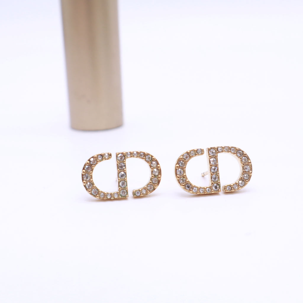 Christian Dior Crystal Petit CD Mini Stud Earrings twins LDJ5406