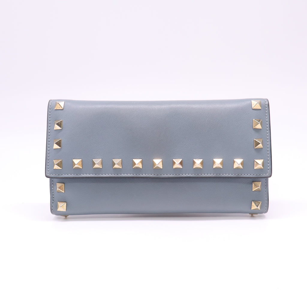 Leather Rockstud Continental Wallet W22352