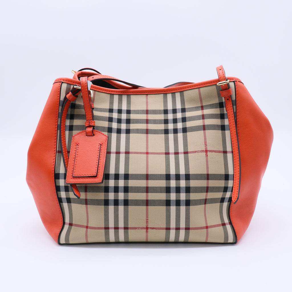 Canterbury Tote Horseferry Check Canvas and Leather Twins B21904
