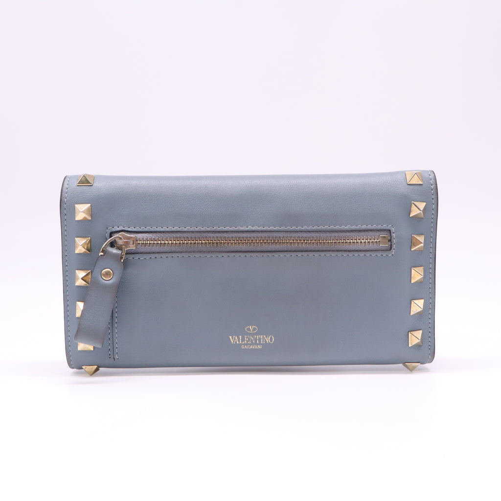 Leather Rockstud Continental Wallet W22352
