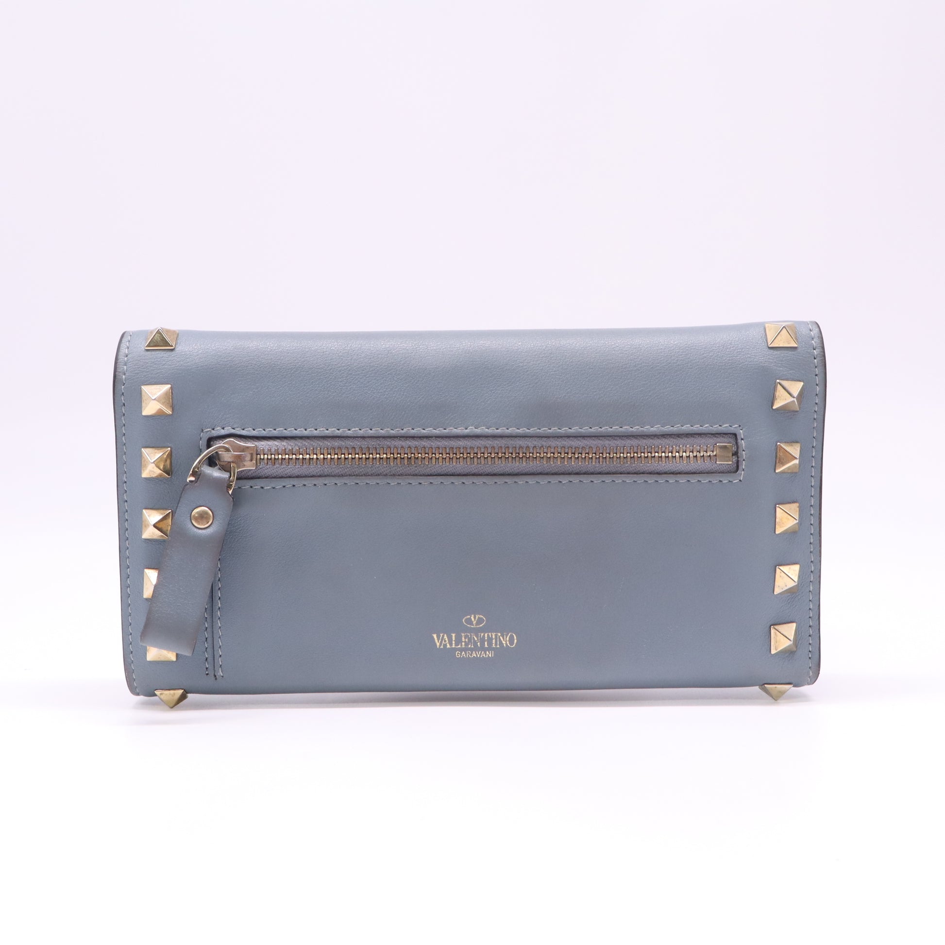 Leather Rockstud Continental Wallet W22352