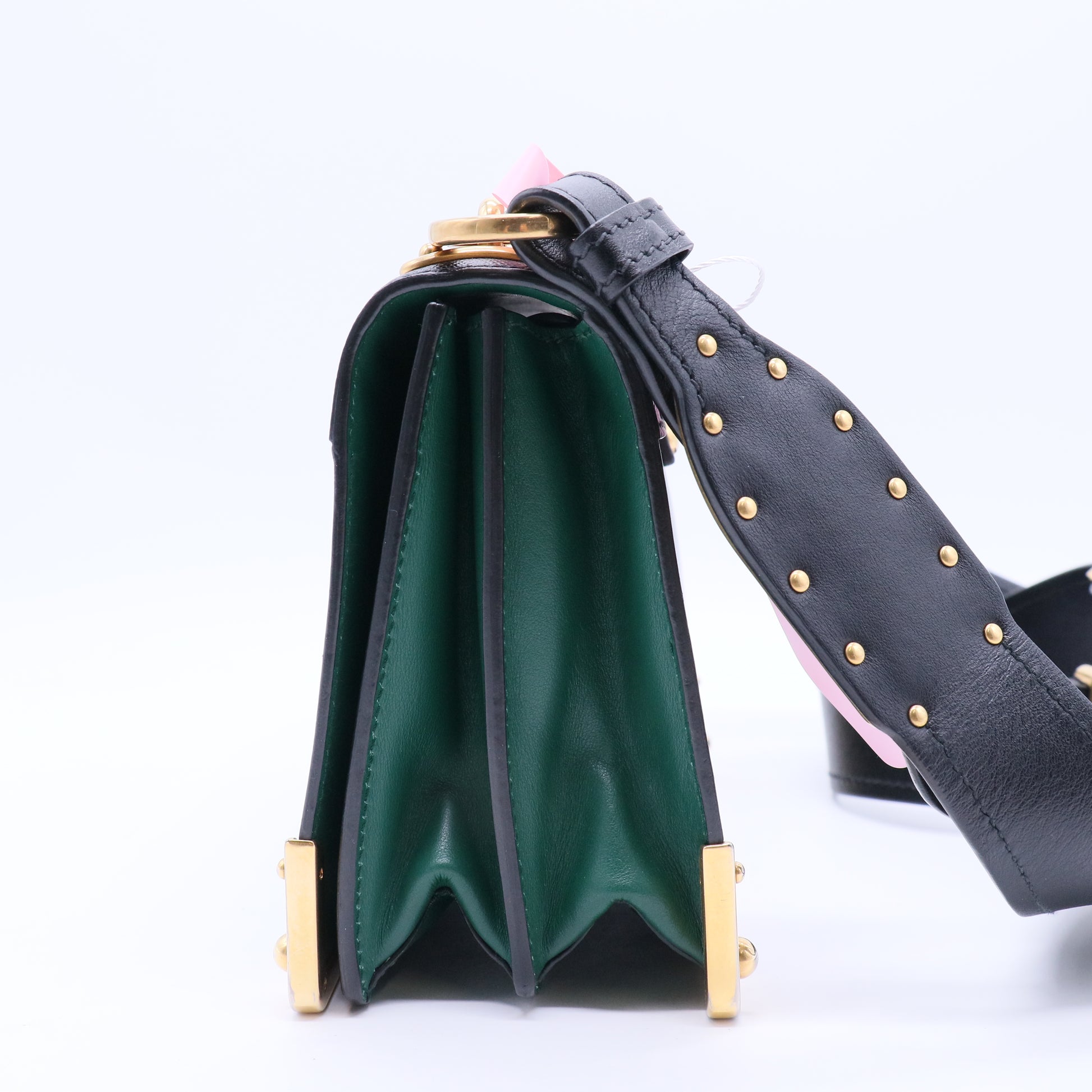 Green/Black Leather City Calf and Saffiano Leather Cahier Bag  twins