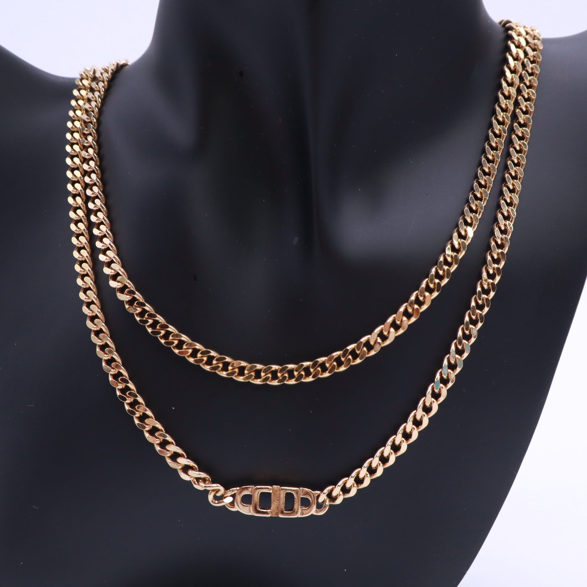 Dior Cuban Link Chain Necklace twins LDJ5405
