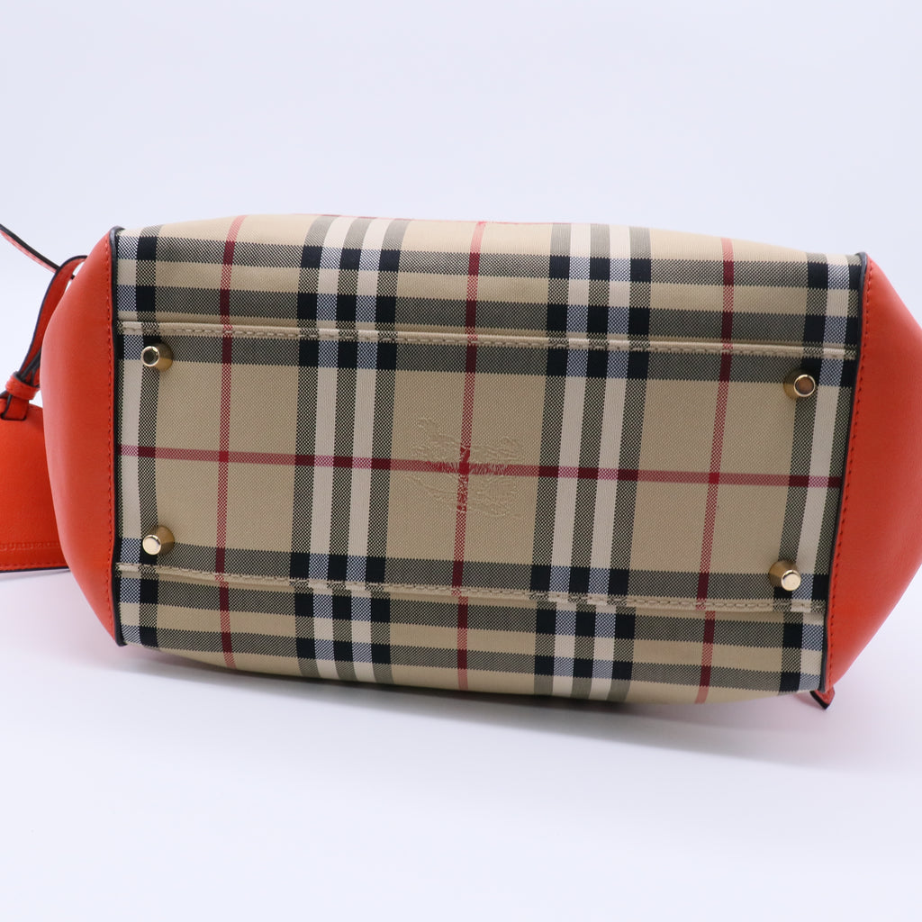 Canterbury Tote Horseferry Check Canvas and Leather Twins B21904