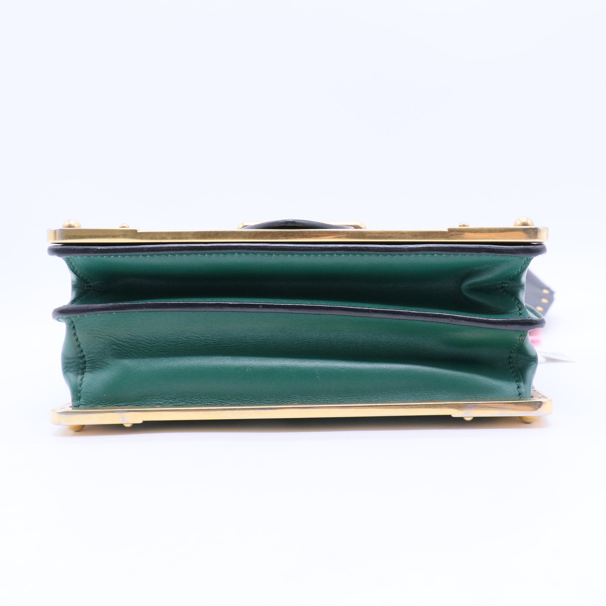 Green/Black Leather City Calf and Saffiano Leather Cahier Bag  twins