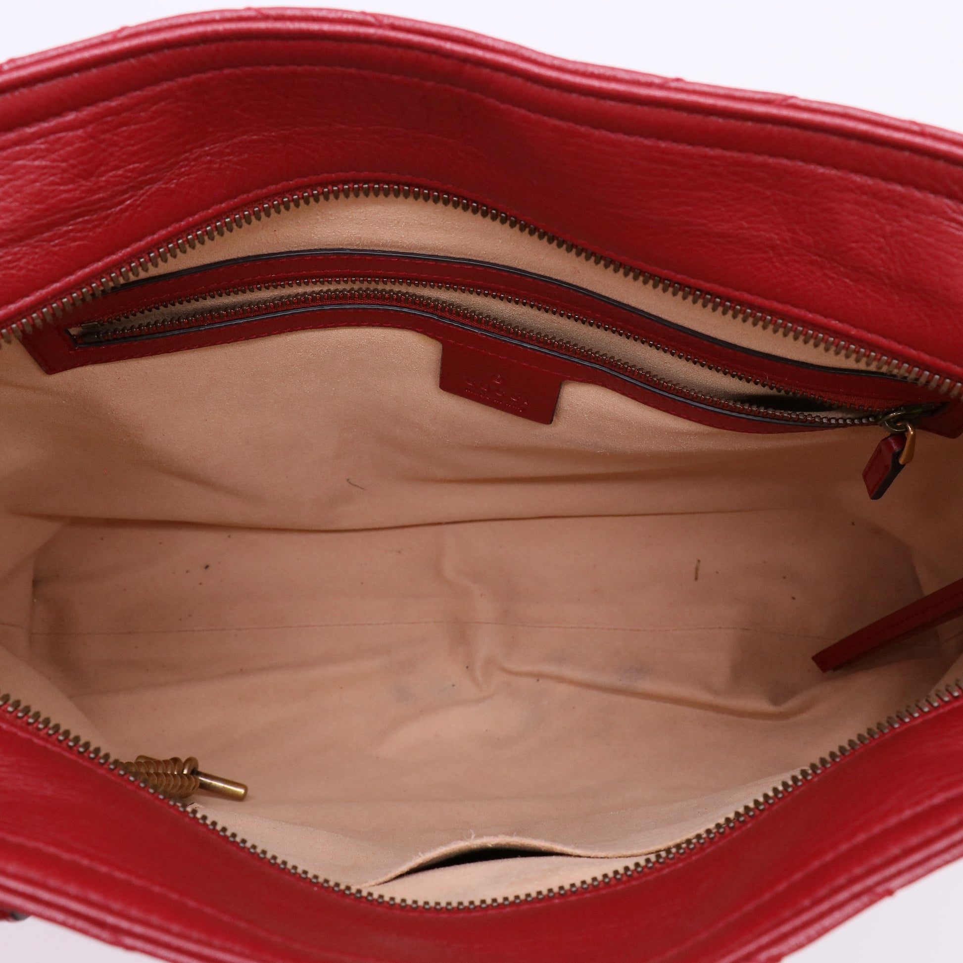 Gucci Red Quilted Calf Leather Marmont Medium Tote Bag twins LDJ4855