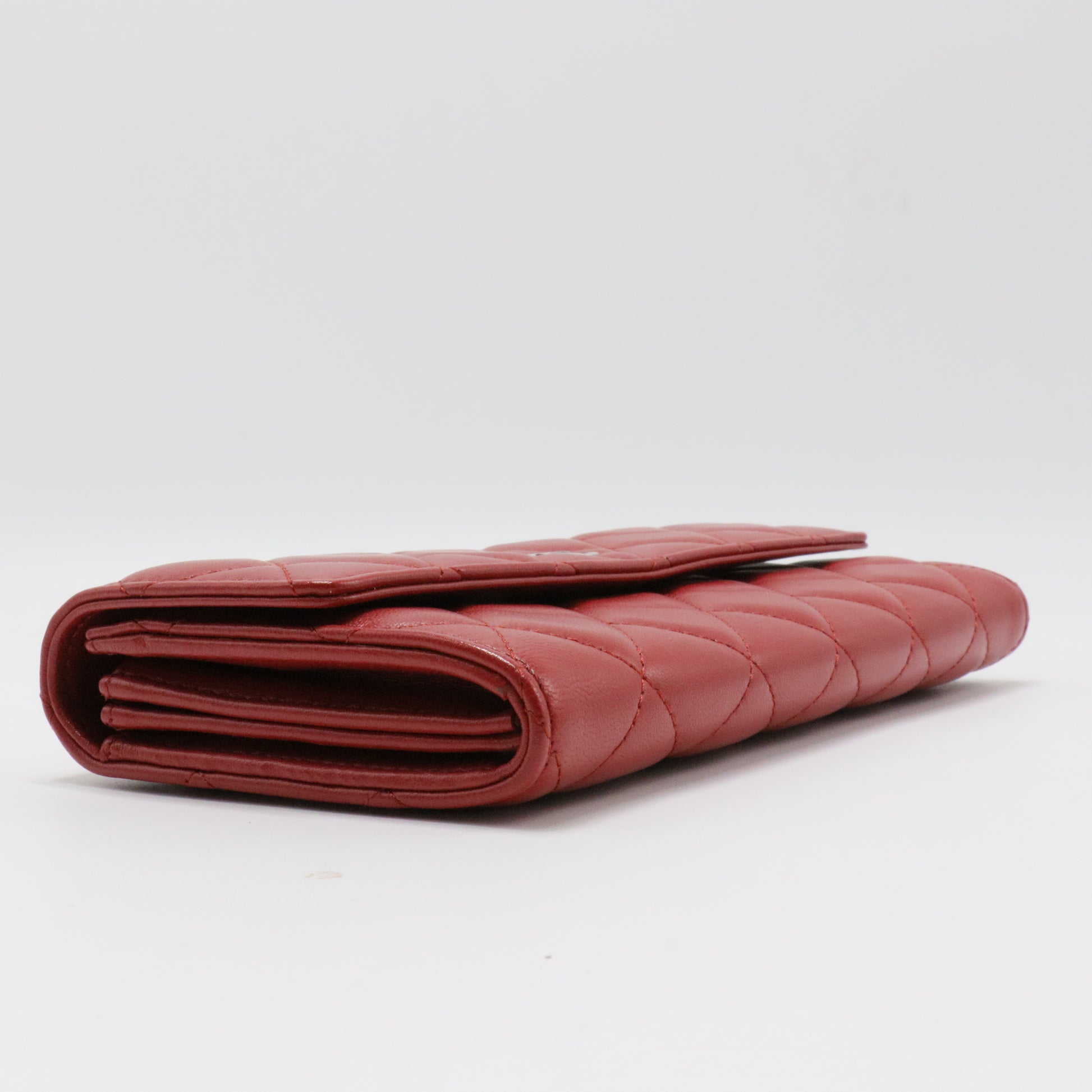 CC Gusset Flap Wallet Lambskin Long