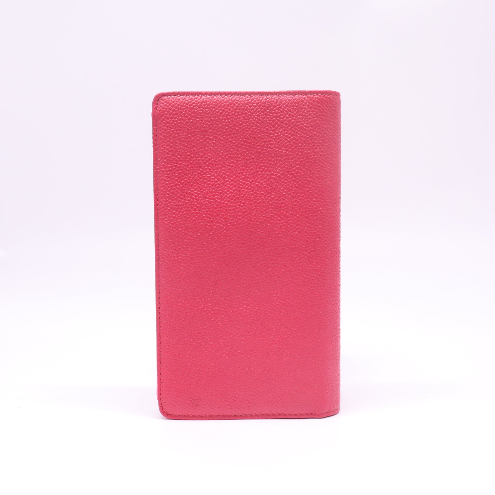 Chanel Pink Caviar Leather Bifold Snap Button Wallet W22435