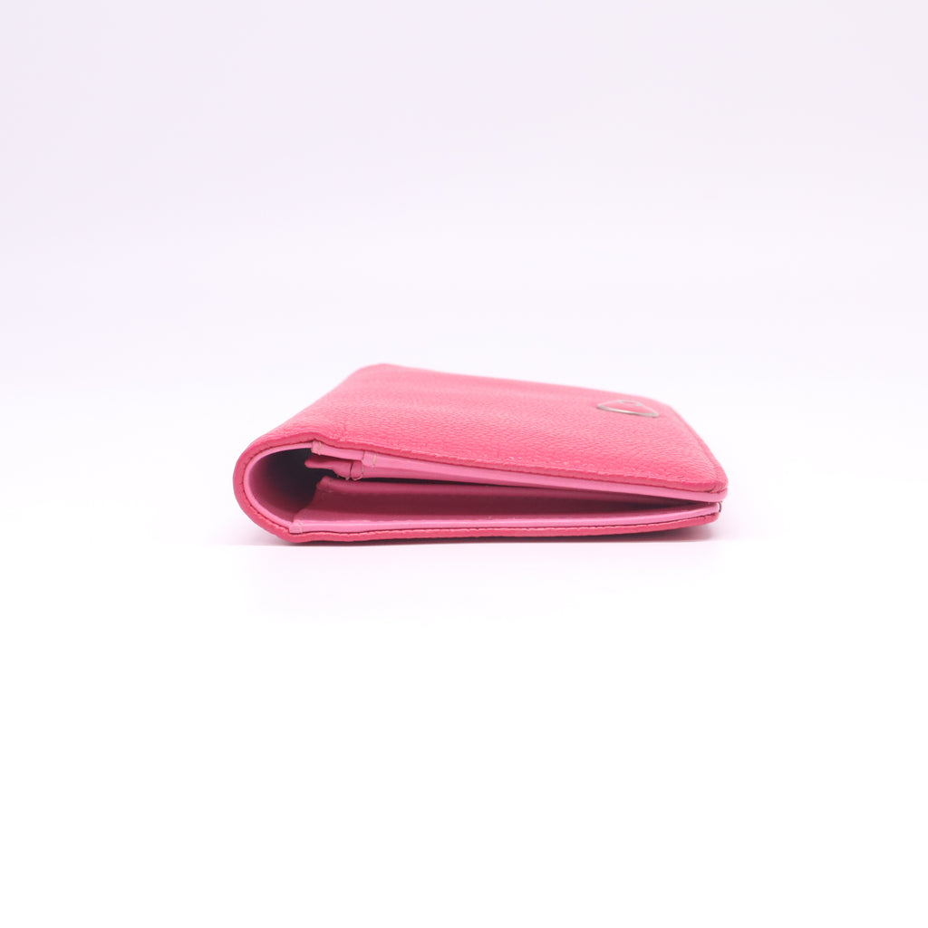 Chanel Pink Caviar Leather Bifold Snap Button Wallet W22435