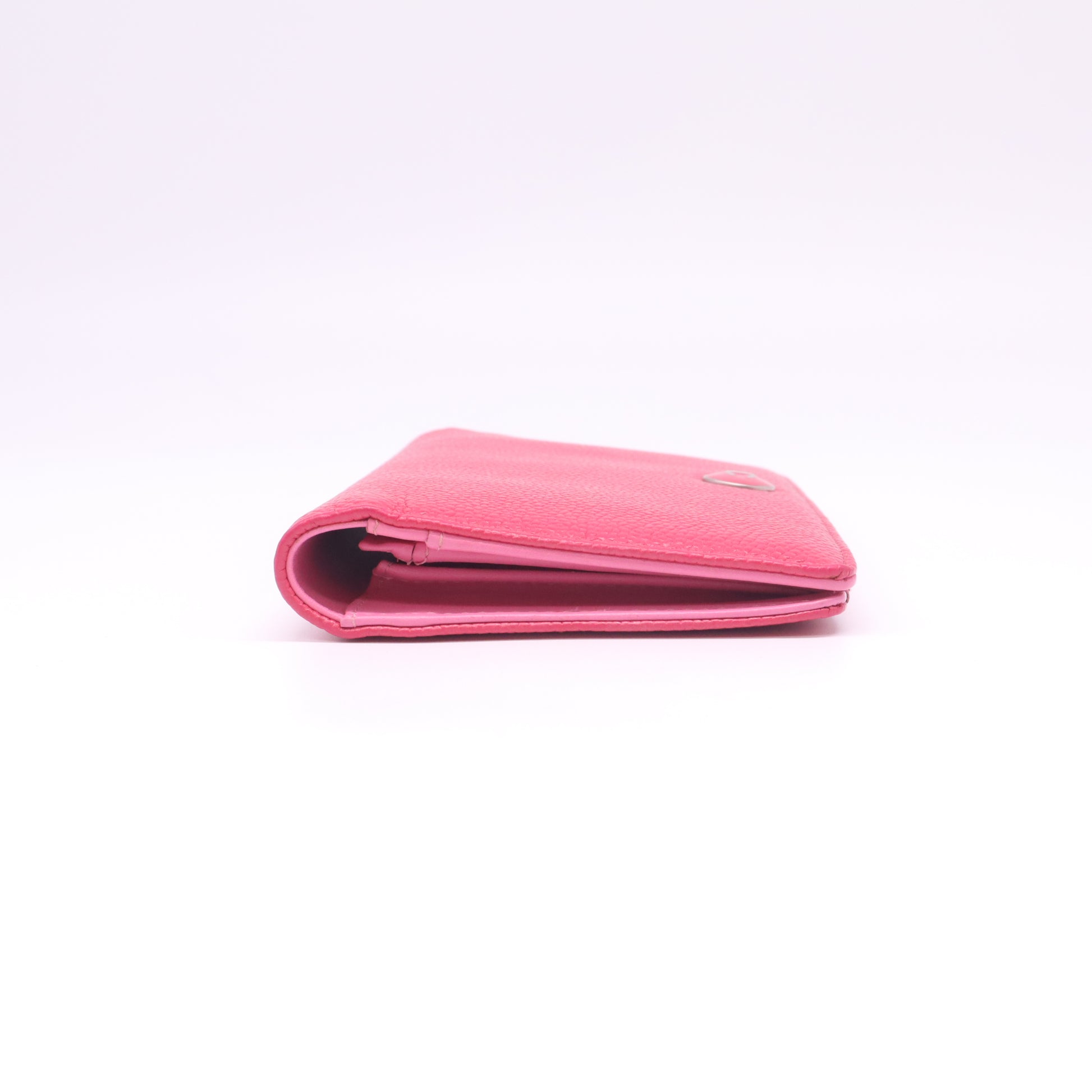 Chanel Pink Caviar Leather Bifold Snap Button Wallet W22435