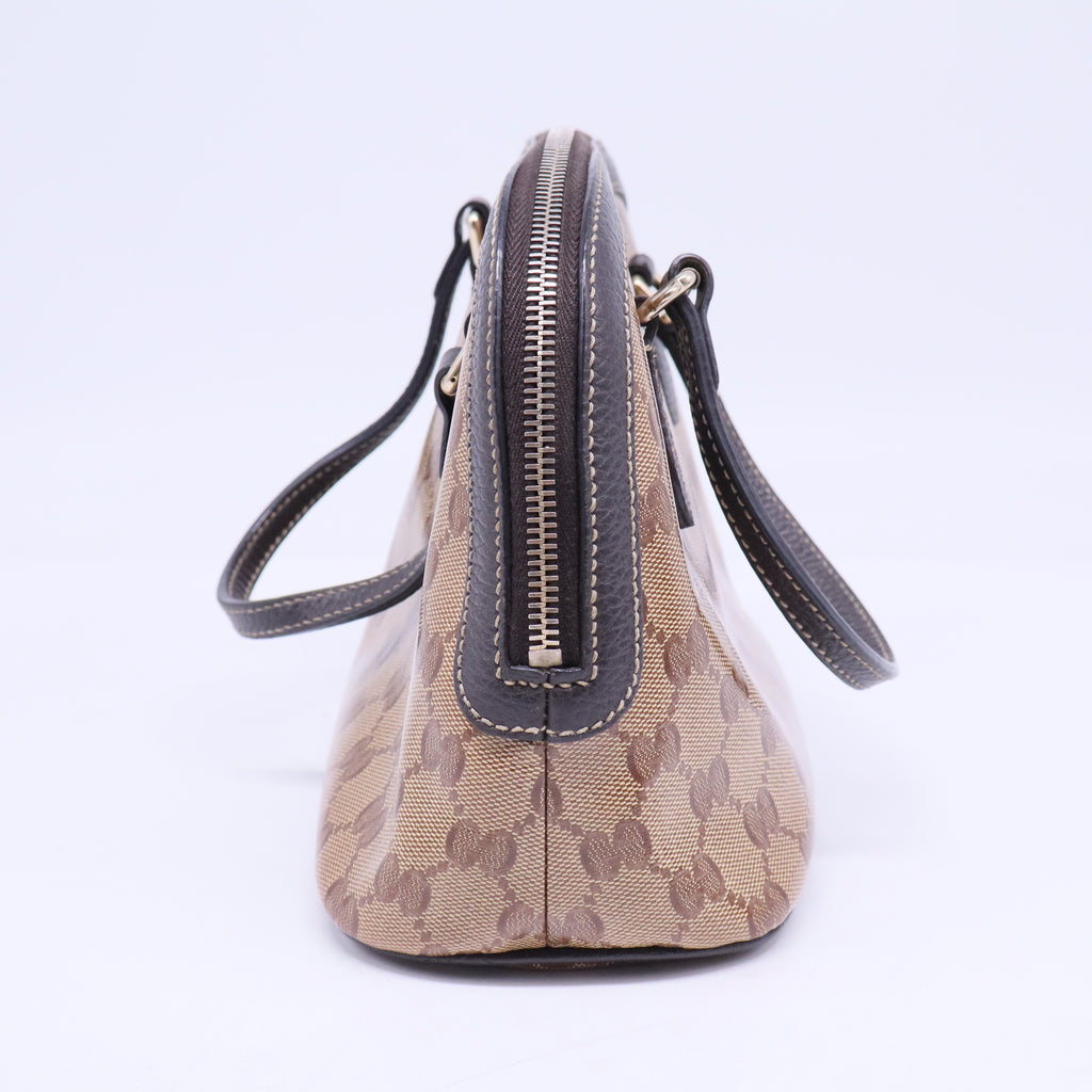 GG Crystal Canvas and Leather Medium Dome Bag B20394