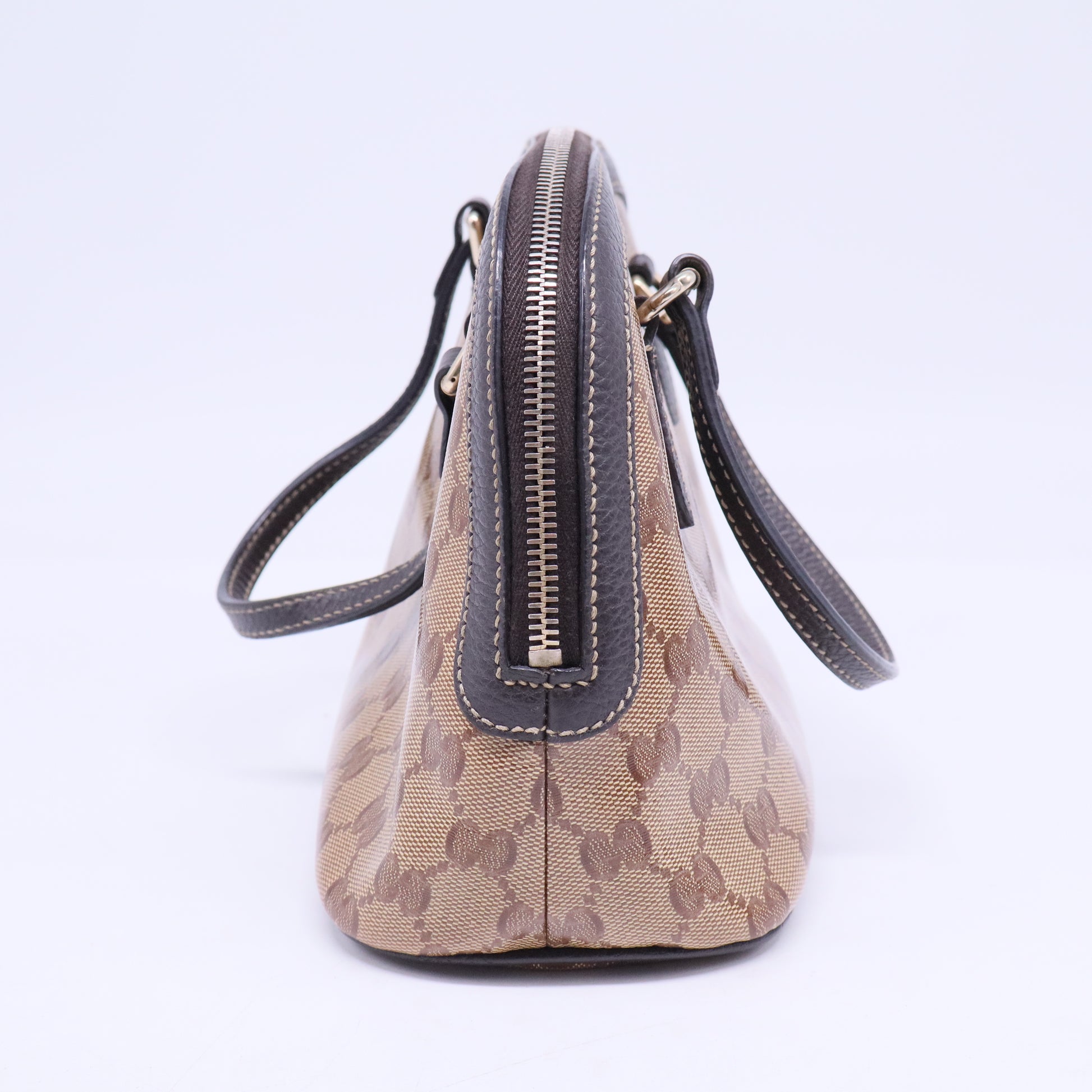 GG Crystal Canvas and Leather Medium Dome Bag B20394
