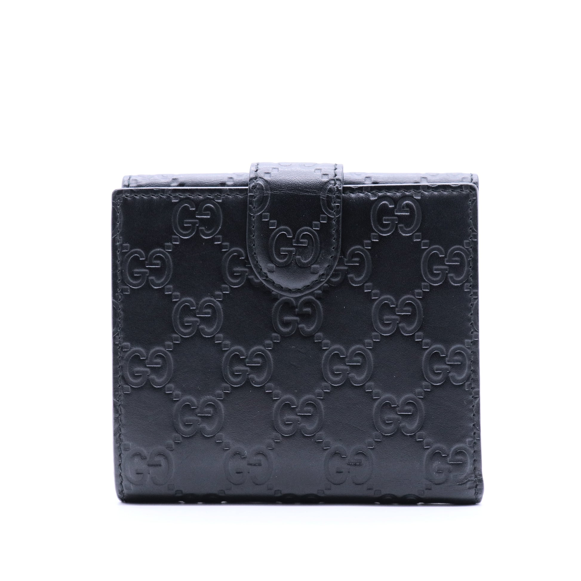 Black Guccissima Leather Interlocking G French Wallet