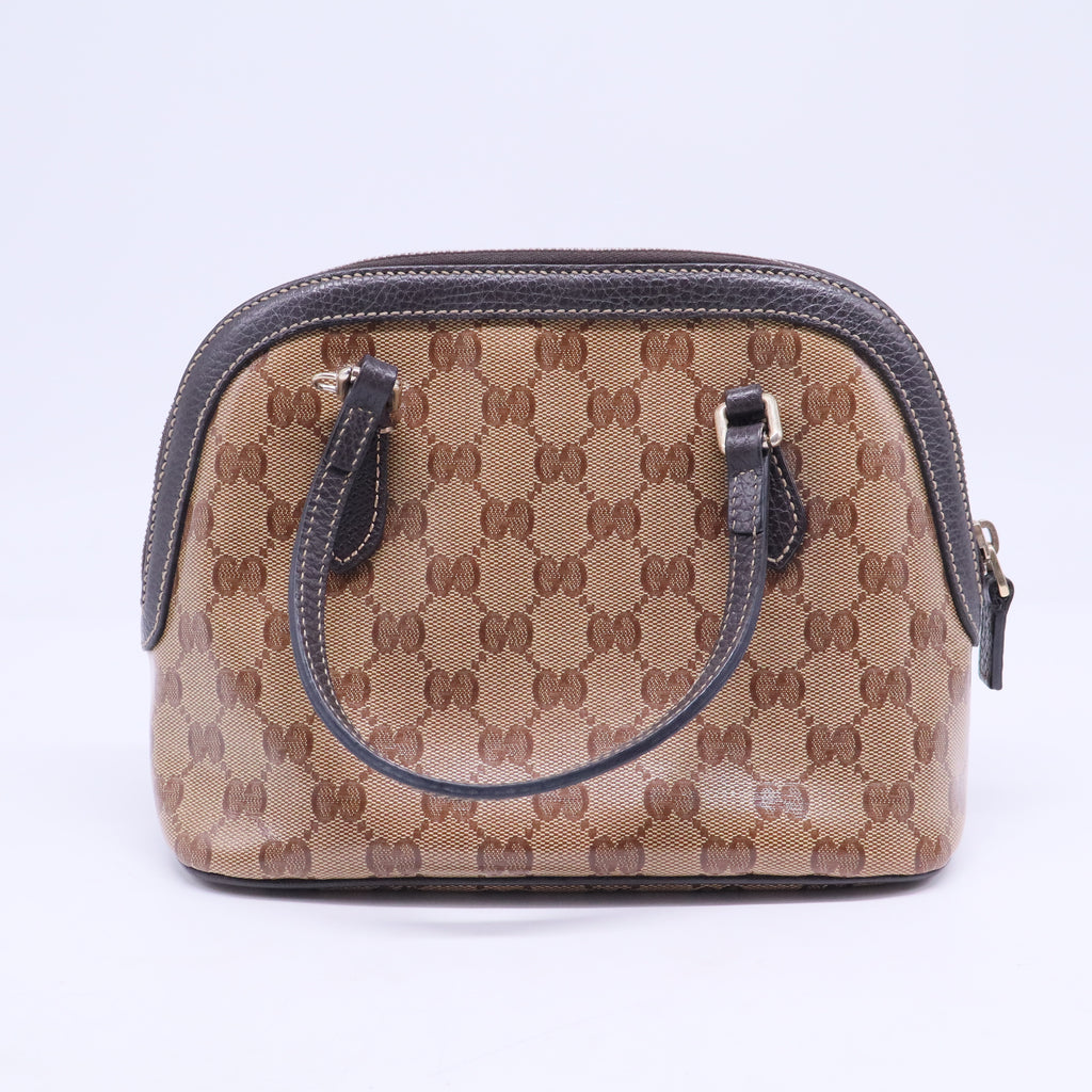 GG Crystal Canvas and Leather Medium Dome Bag B20394