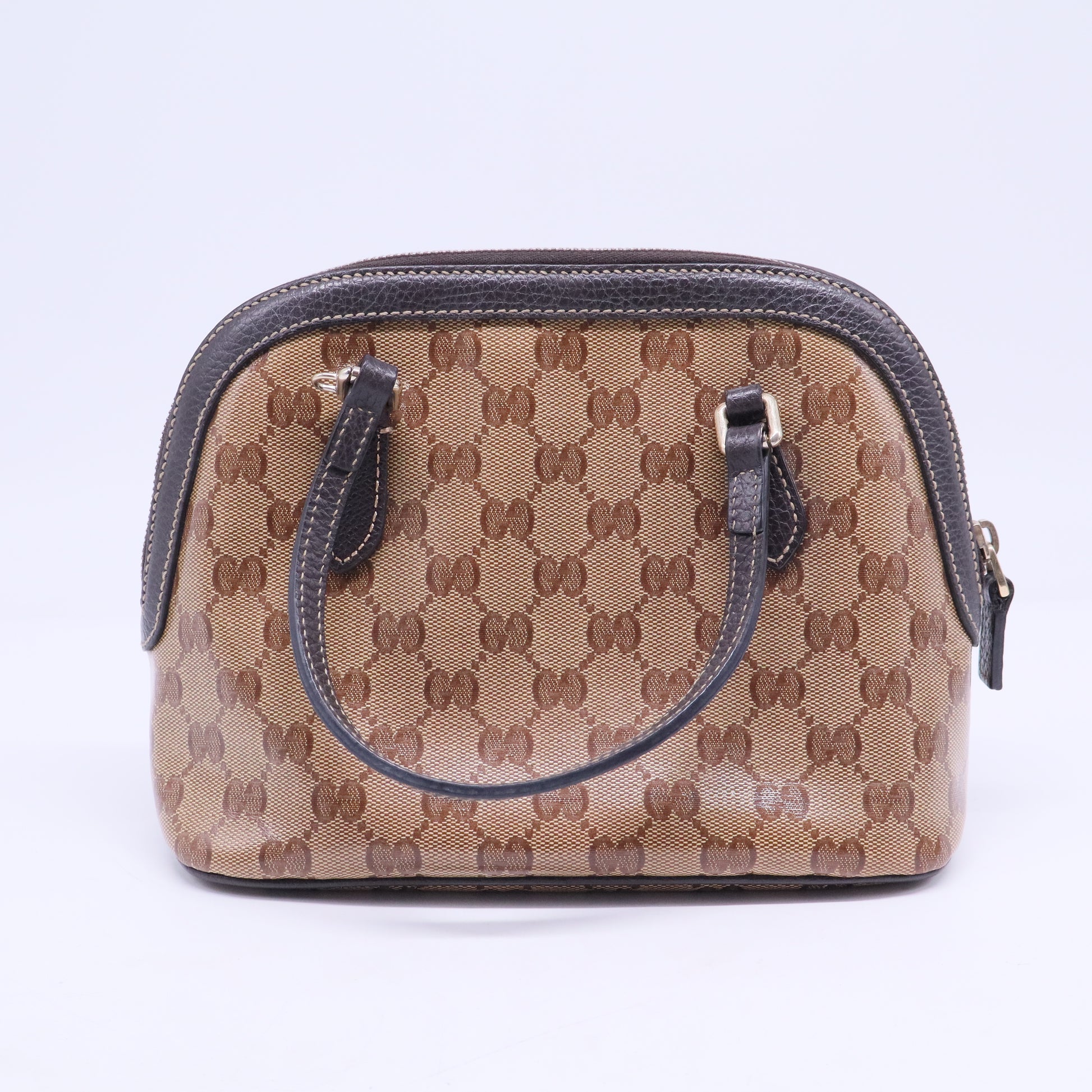 GG Crystal Canvas and Leather Medium Dome Bag B20394