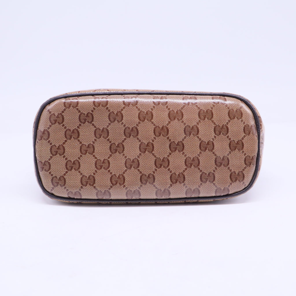 GG Crystal Canvas and Leather Medium Dome Bag B20394