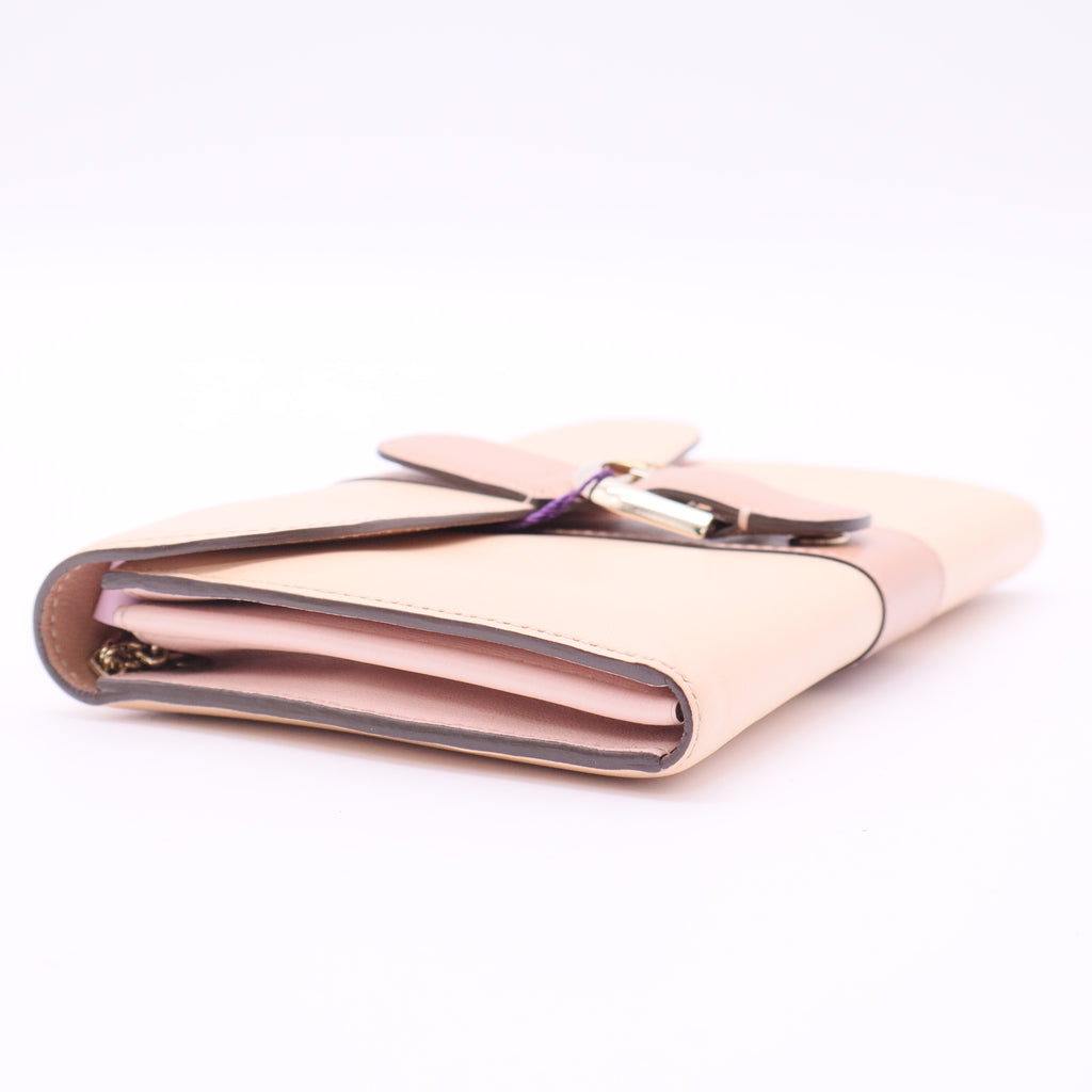Brillant Leather Wallet Beige Twins