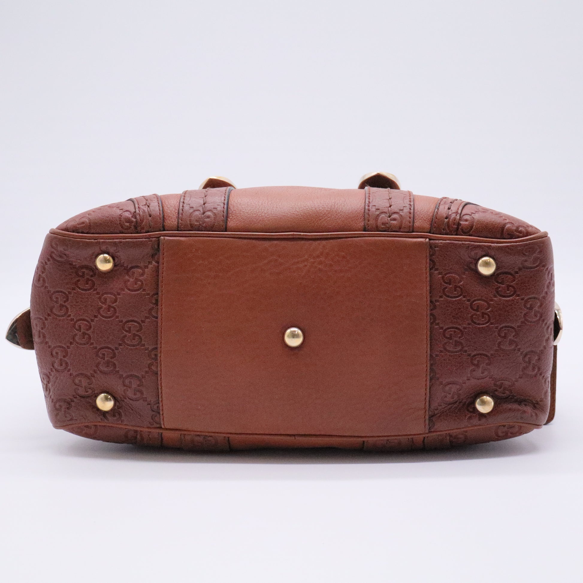 Brown Micro Guccissima Trim Medium Boston Bag