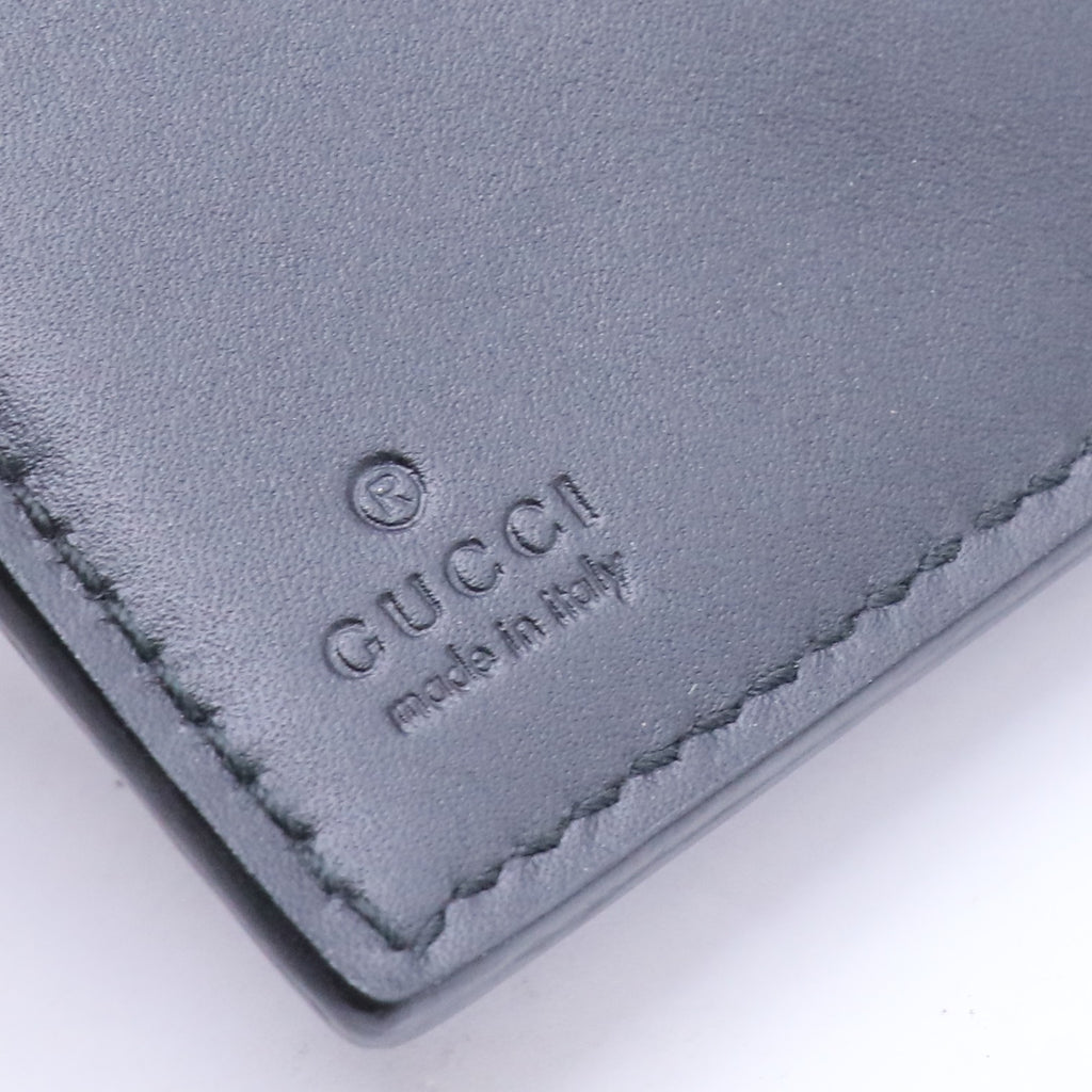 Black Guccissima Leather Interlocking G French Wallet
