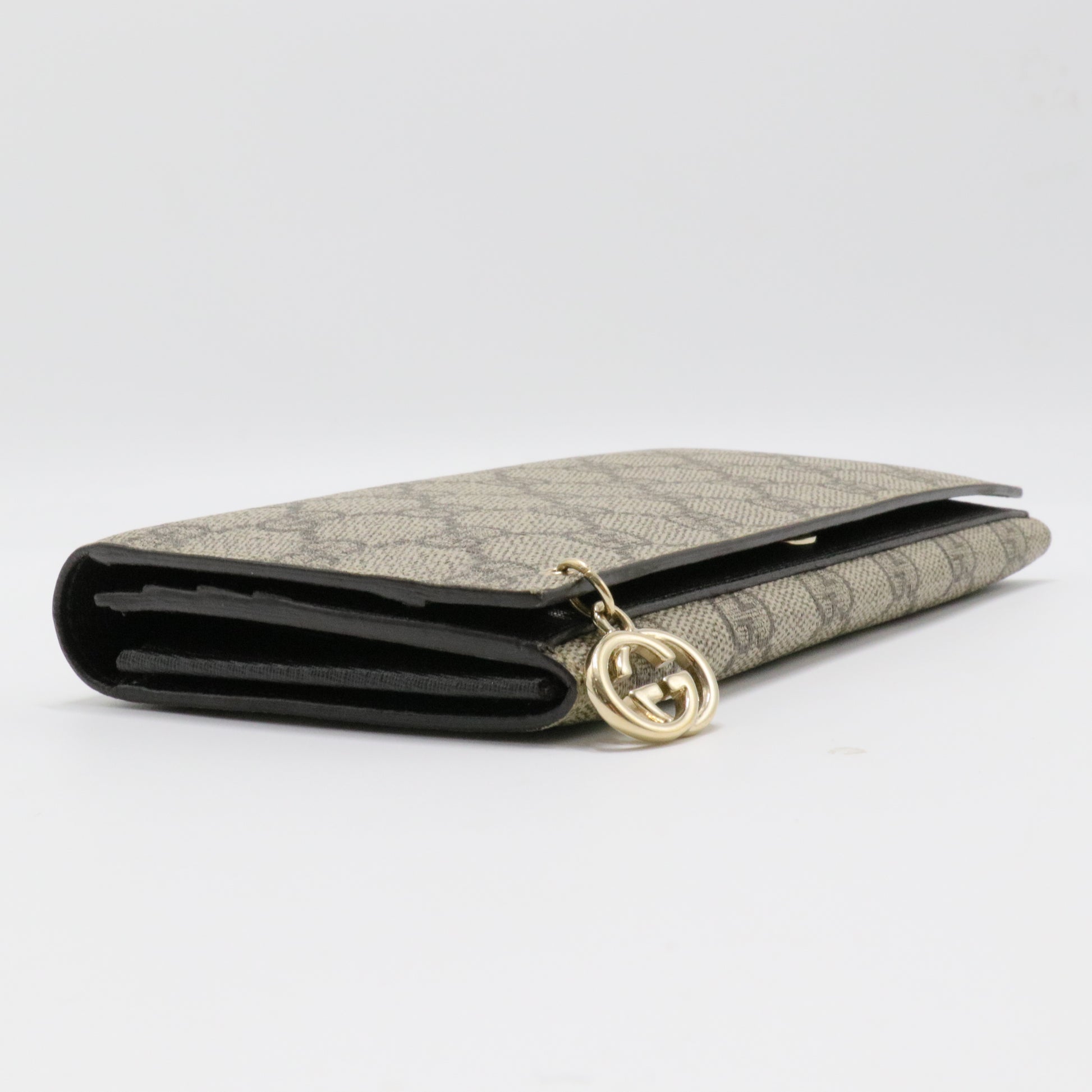 Microguccissima Leather Dice Continental Wallet