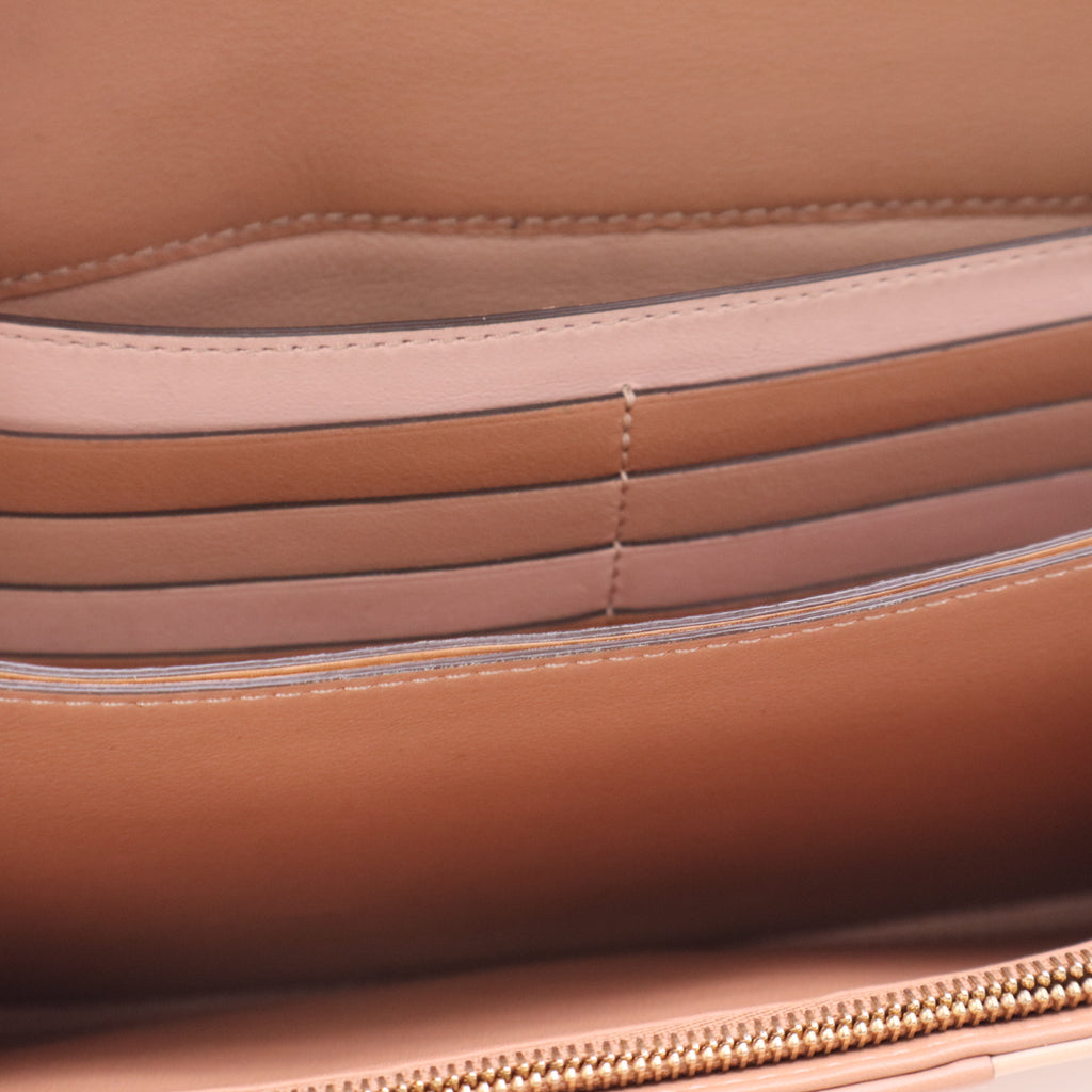 Brillant Leather Wallet Beige Twins