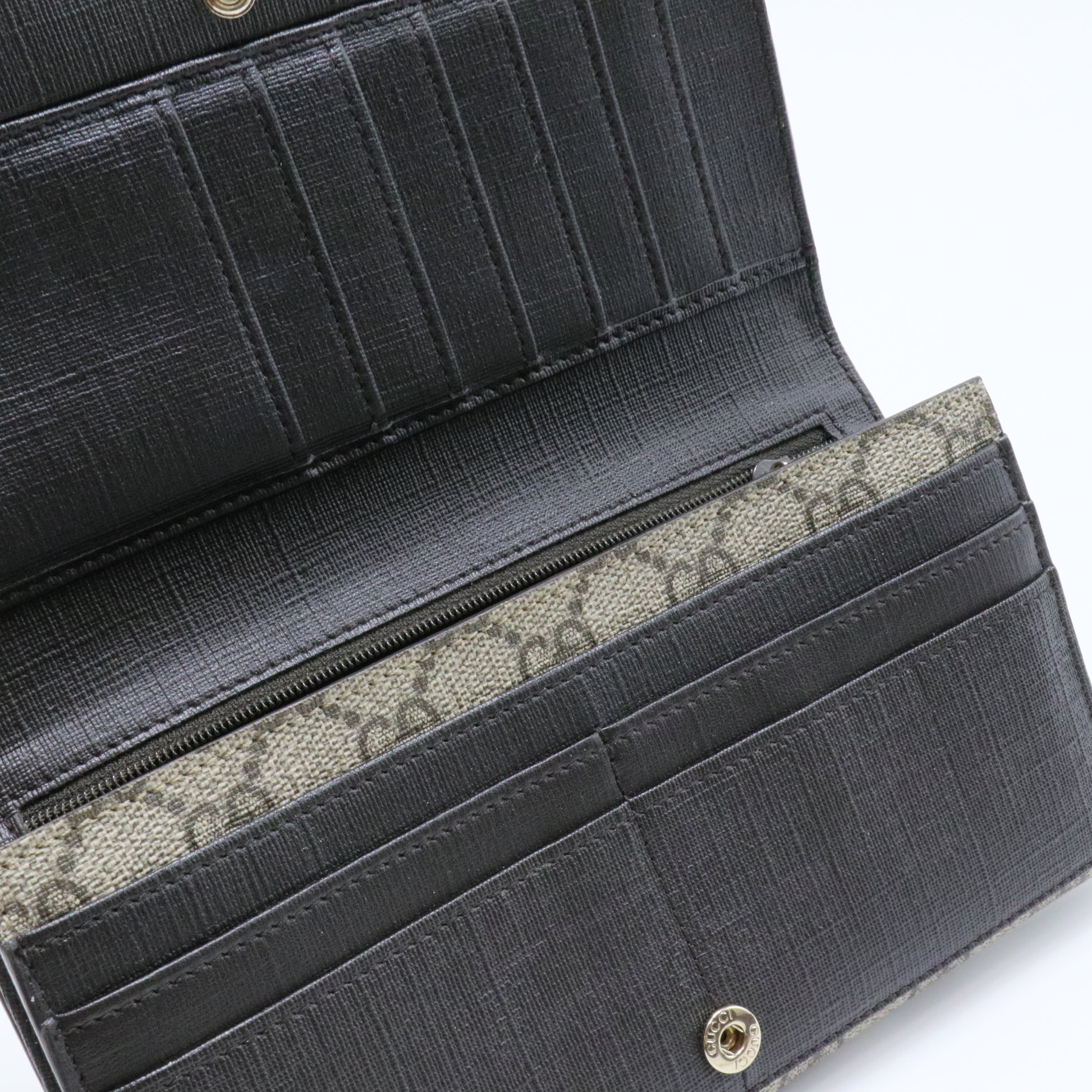 Microguccissima Leather Dice Continental Wallet