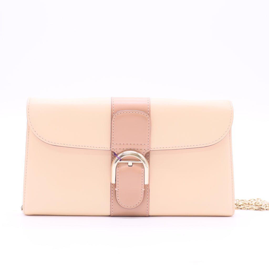 Brillant Leather Wallet Beige Twins