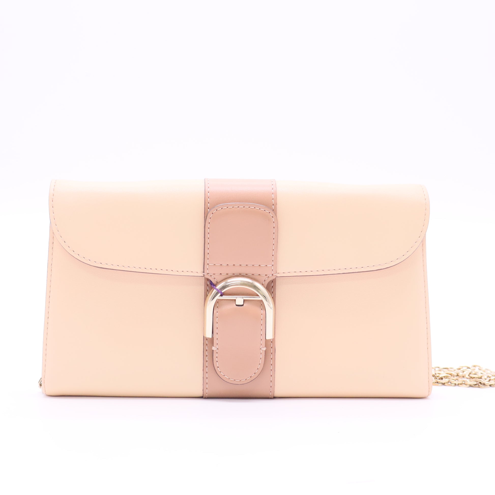 Brillant Leather Wallet Beige Twins