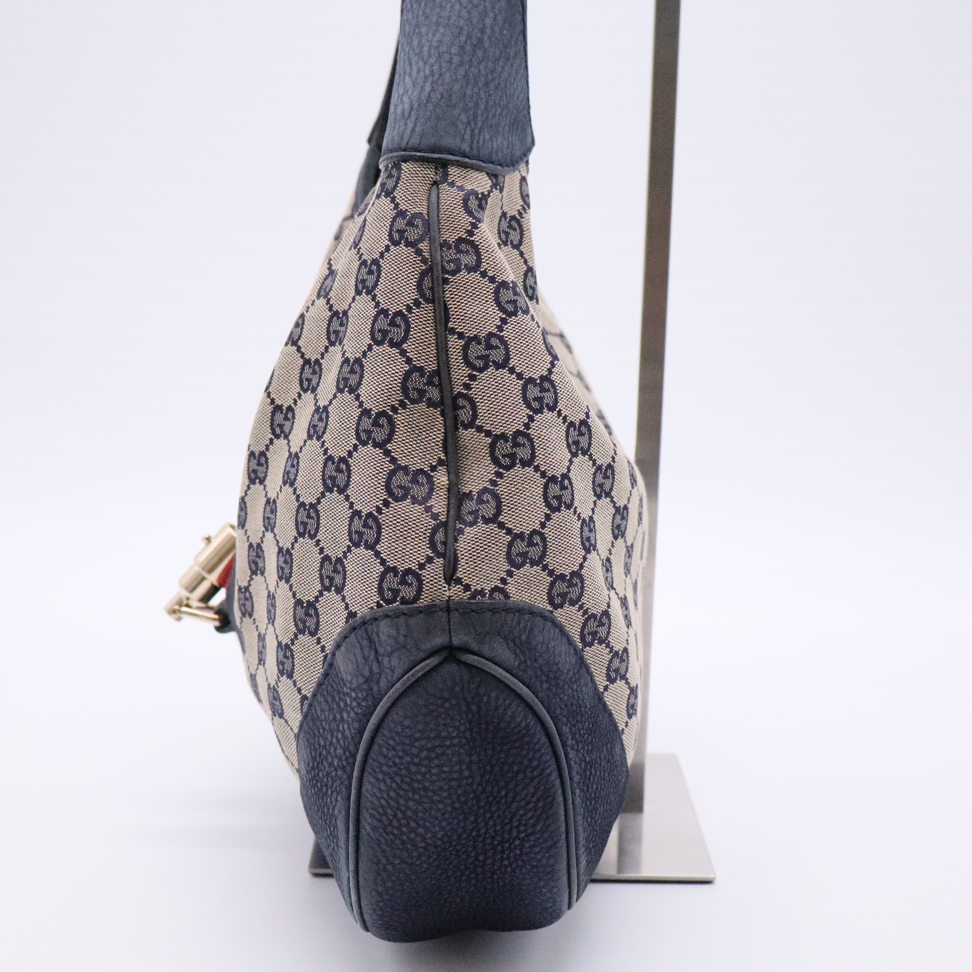 Jackie Original Web Shoulder Bag GG Canvas and Nubuck Medium