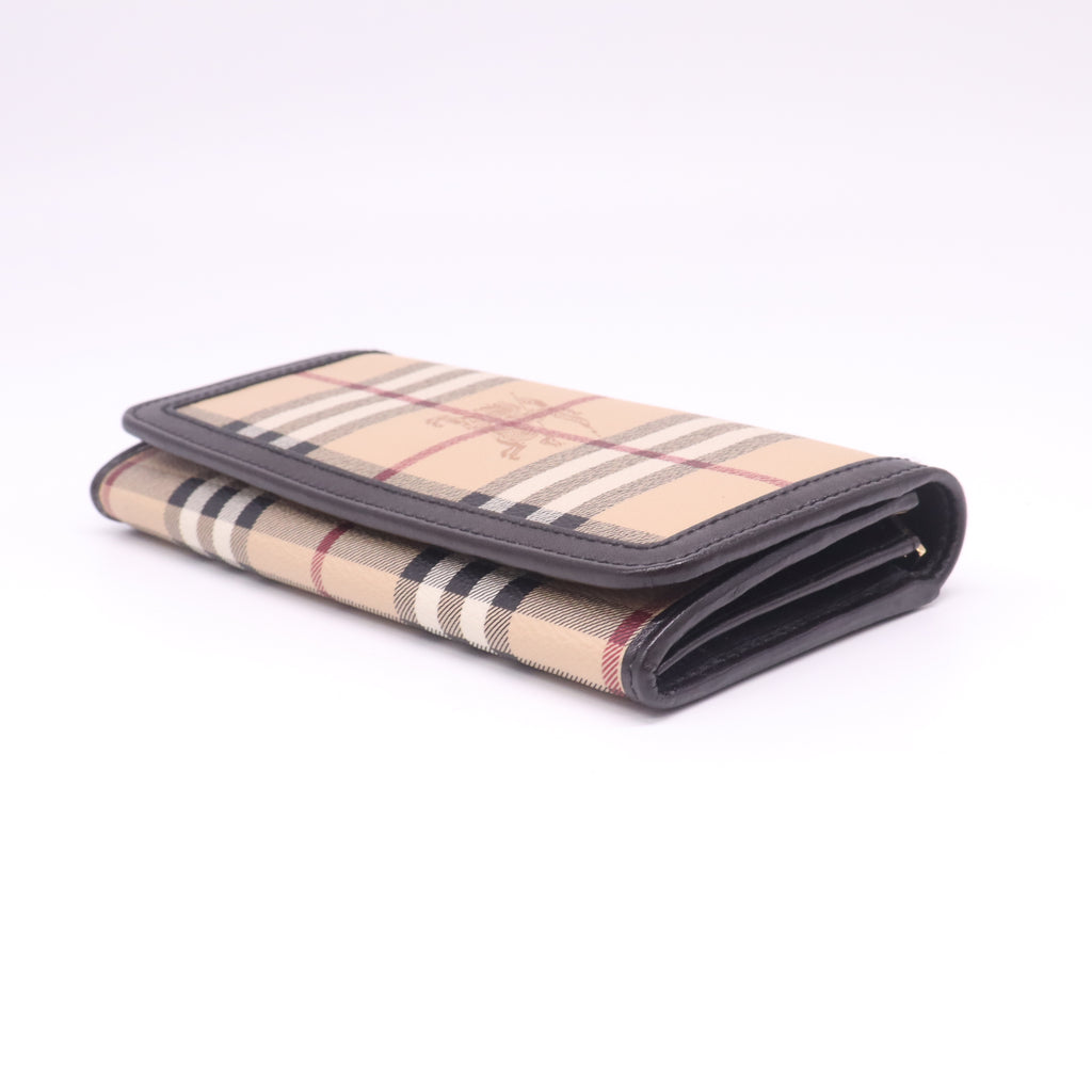 Burberry Haymarket Check and Leather Continental Wallet W22425