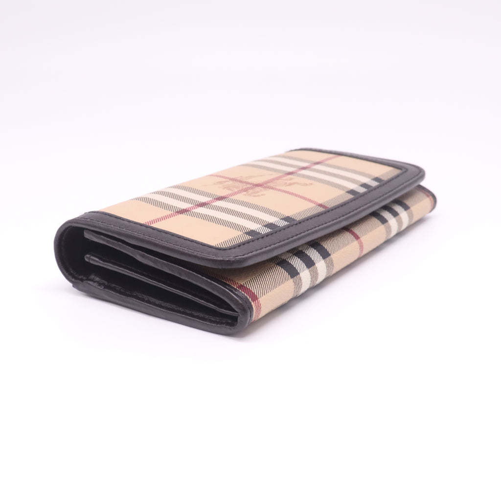 Burberry Haymarket Check and Leather Continental Wallet W22425