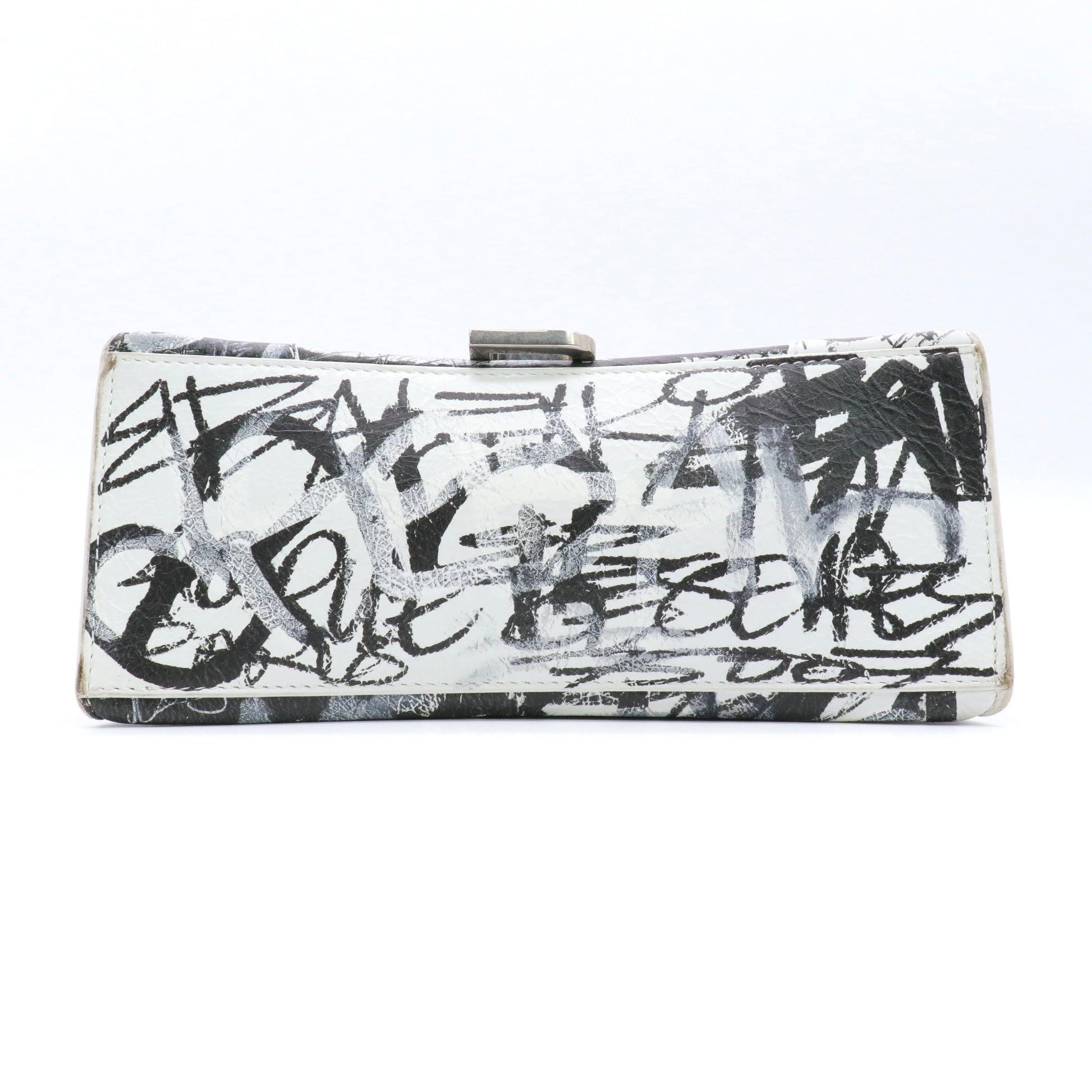 Agneau Graffiti Logo Small Hourglass Top Handle Bag twins