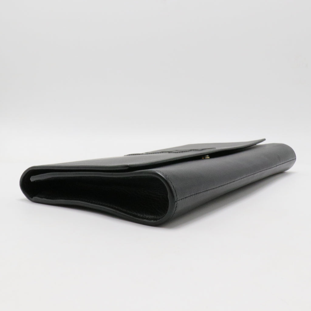 Calfskin Monogram Large Belle De Jour Clutch Black