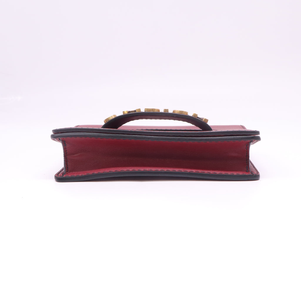 Christian Dior J'Adior Mini Chain Flap Bag in Burgundy Smooth Leather B23157