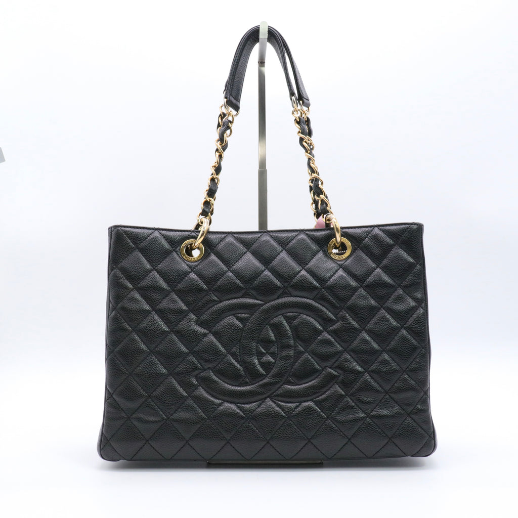 Caviar Quilted Grand Shopping Tote GST Black twins