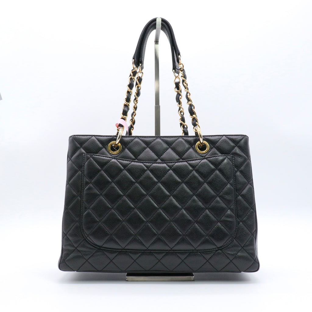 Caviar Quilted Grand Shopping Tote GST Black twins