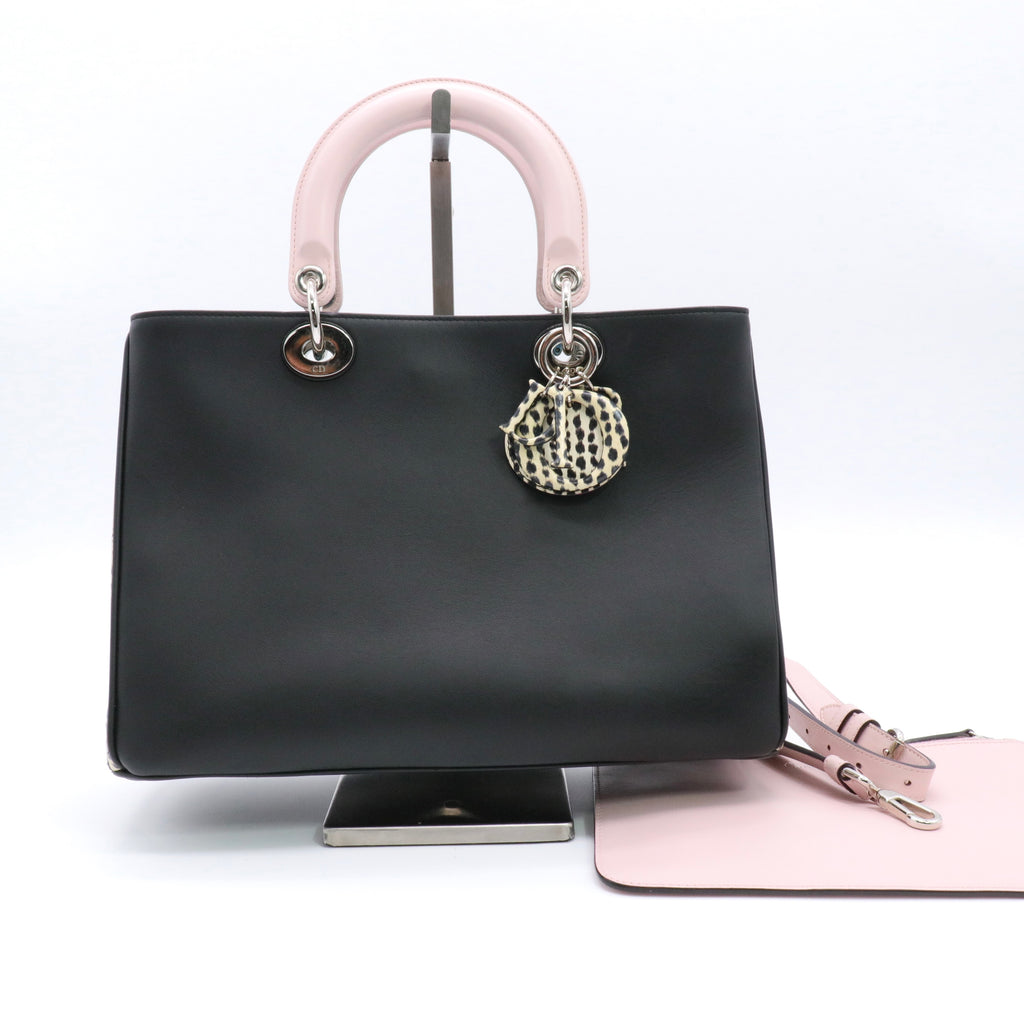 Calfskin Medium Spotted Diorissimo Bag Pink twins