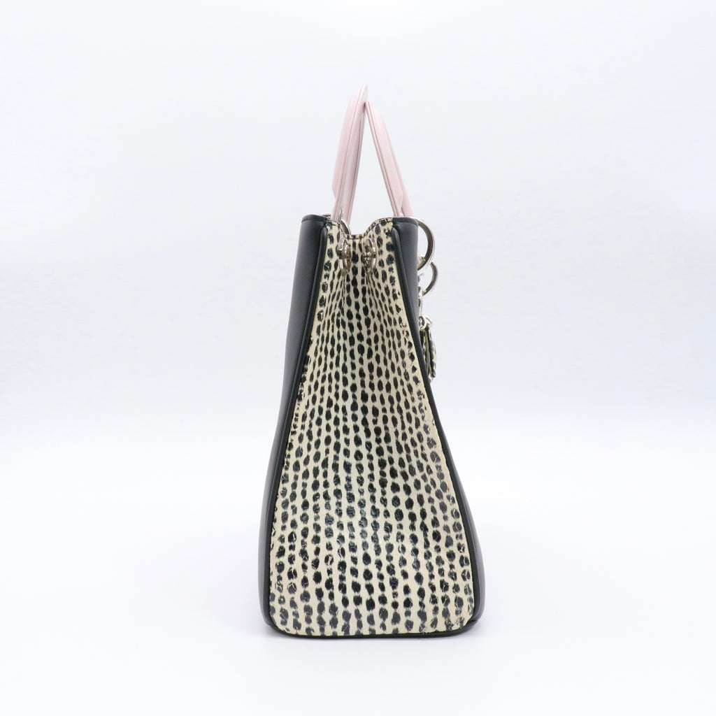 Calfskin Medium Spotted Diorissimo Bag Pink twins