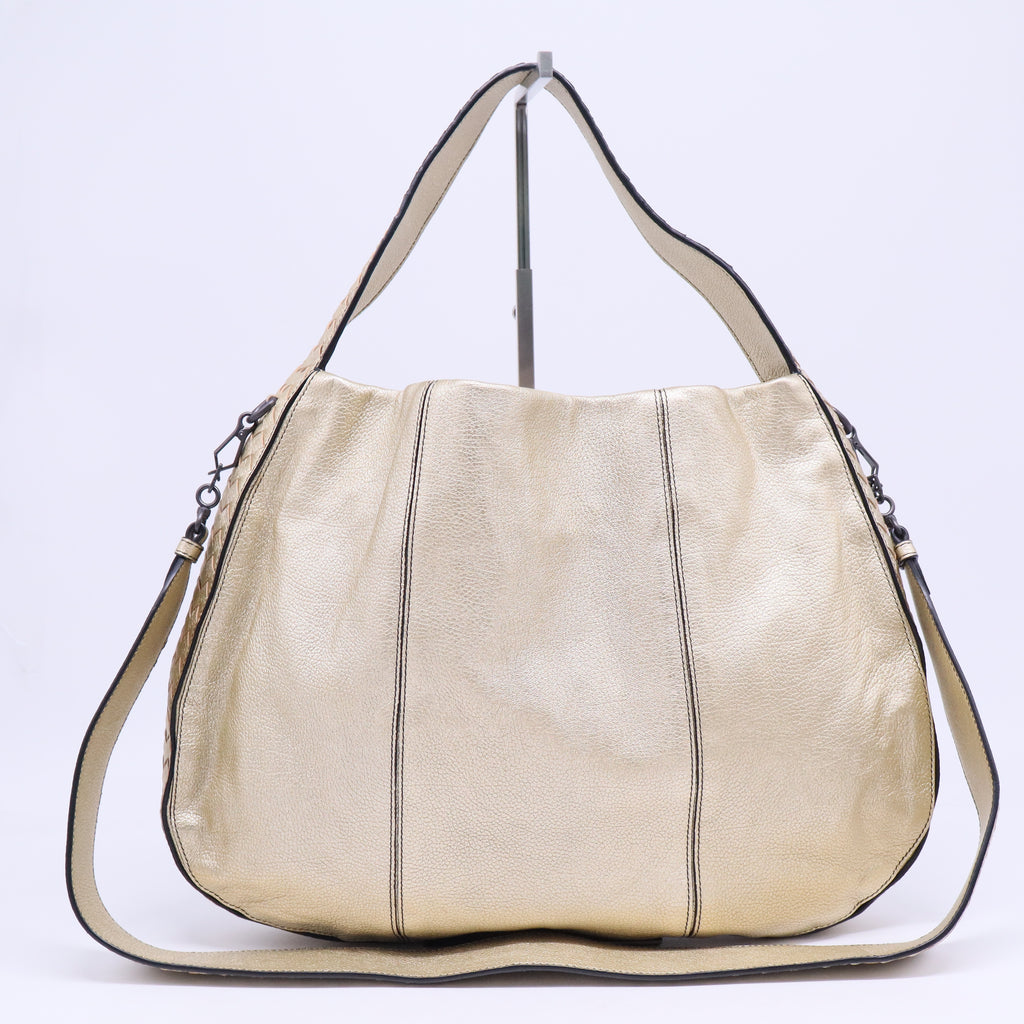 Intrecciato-Trimmed Large City Hobo