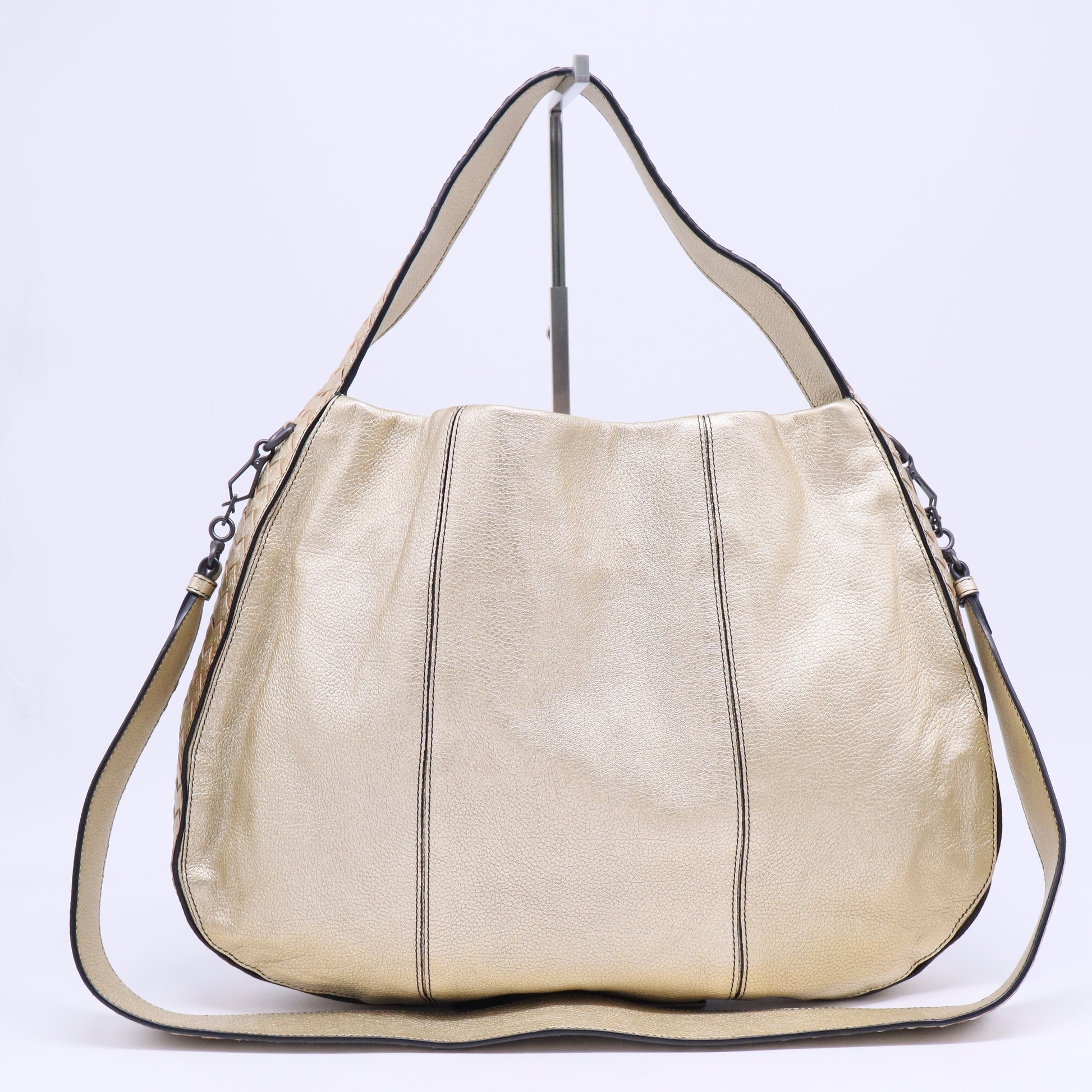 Intrecciato-Trimmed Large City Hobo