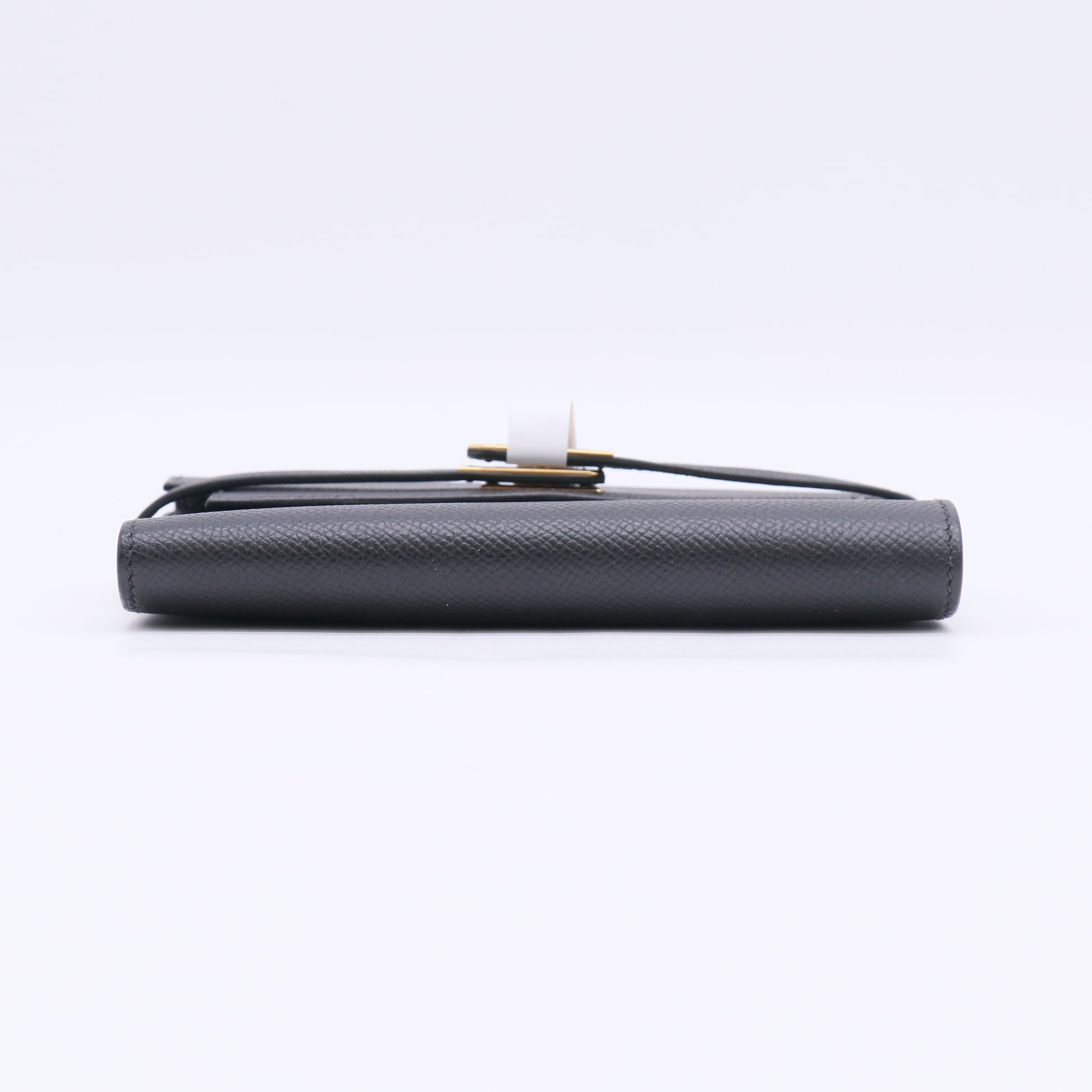 Hermes Noir Epsom Leather Kelly Depliant Medium Trifold Wallet w/ Box W22916