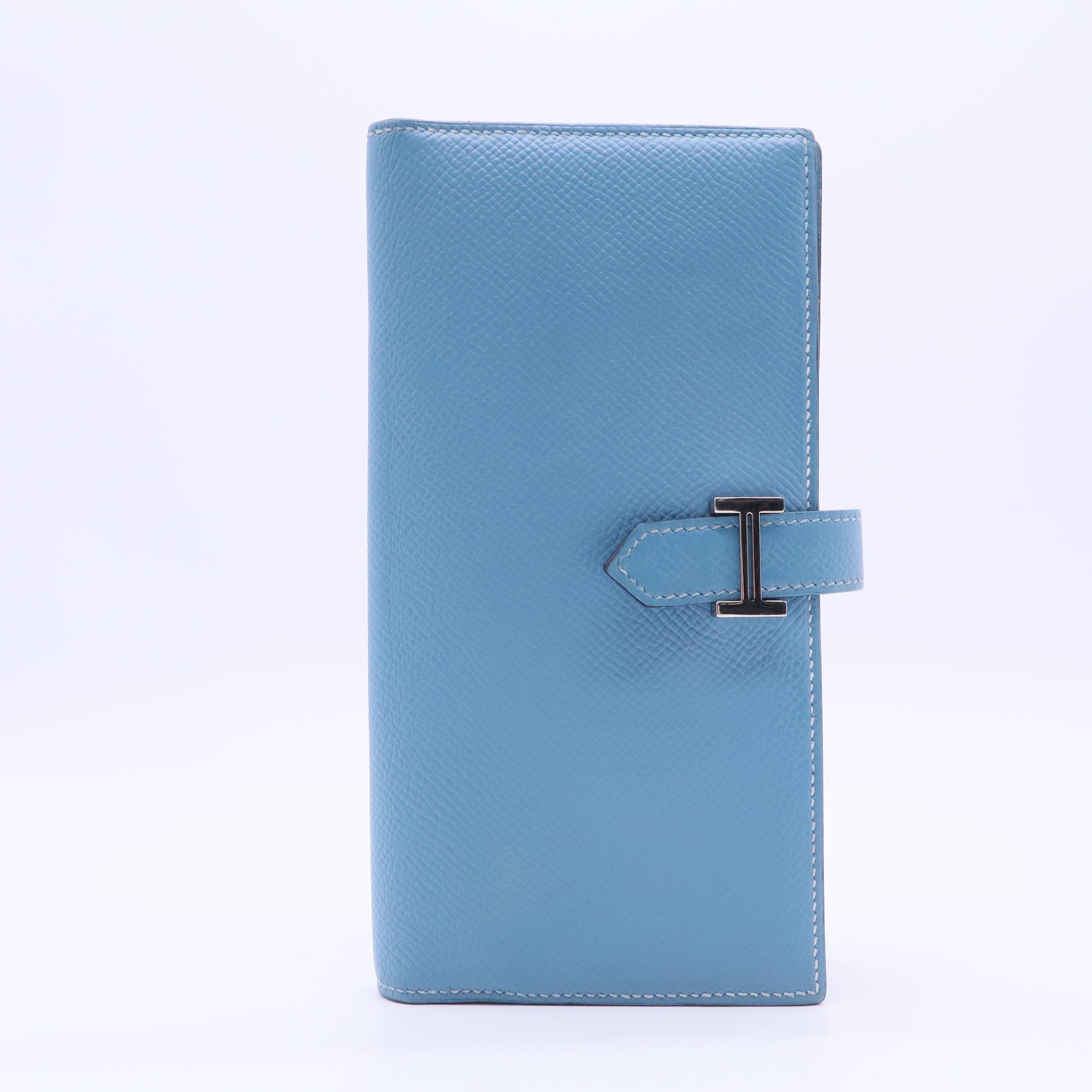 Bearn Long Wallet Epsom Blue SHW Stamp Square N W20211