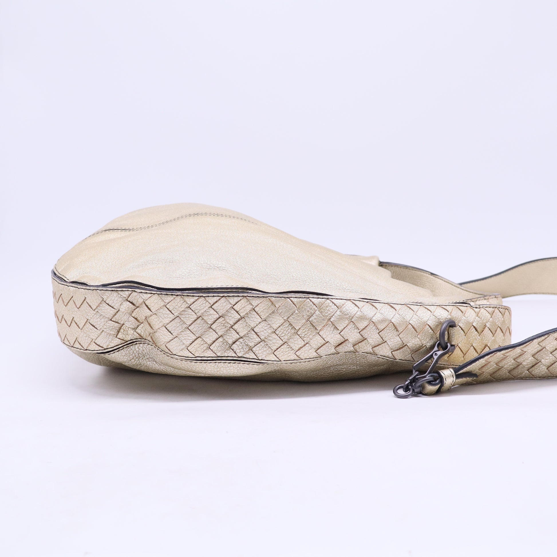 Intrecciato-Trimmed Large City Hobo