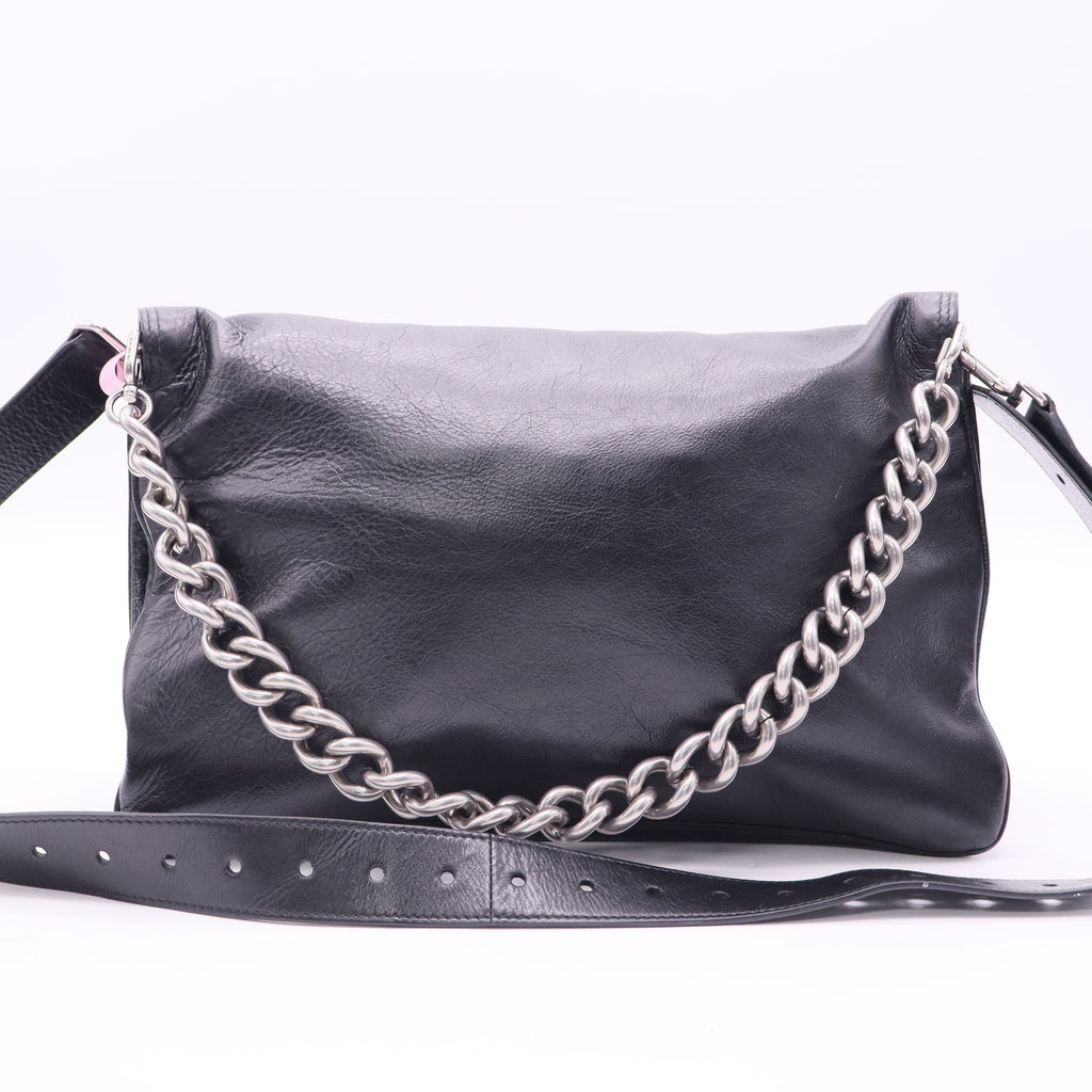 Black - medium BB Soft Flap shoulder bag twins